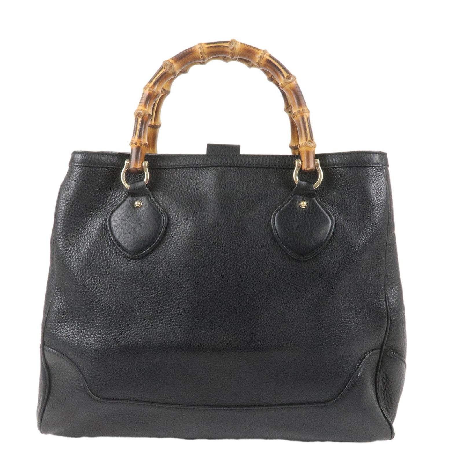 GUCCI-Bamboo-Leather-Tote-Bag-Black-282317