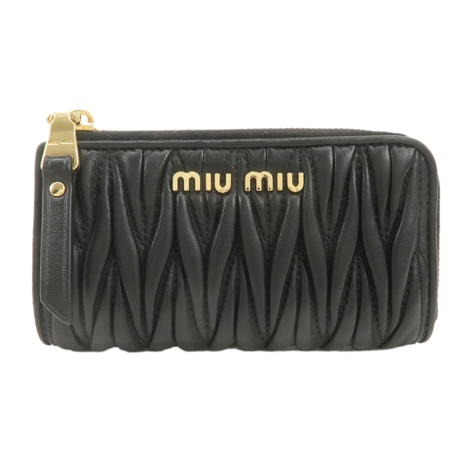 MIU-MIU-Matelasse-Leather-Coin-Case-Black-5PP026