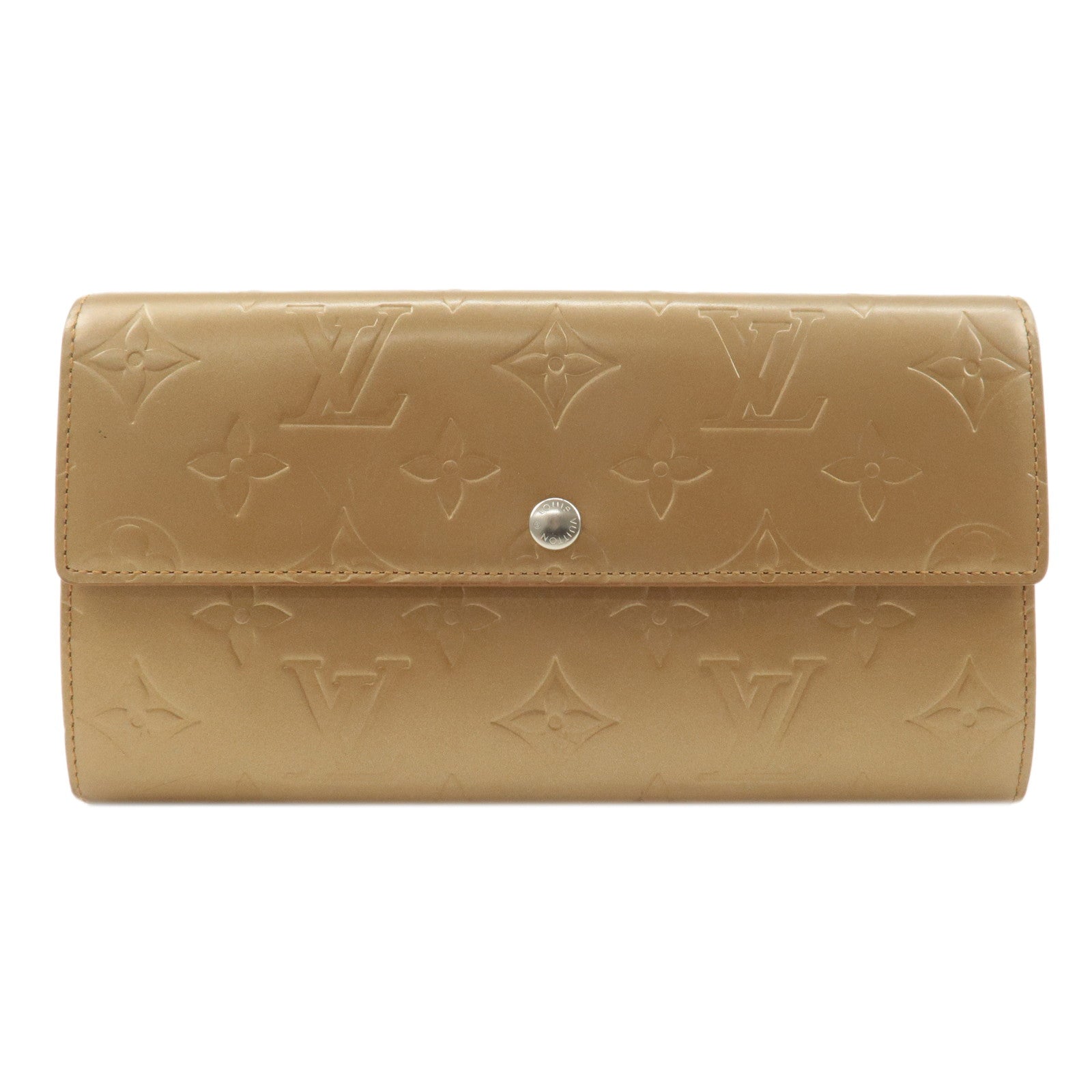 Louis-Vuitton-Monogram-Matte-Portefeuille-Sarah-Beige-M65147