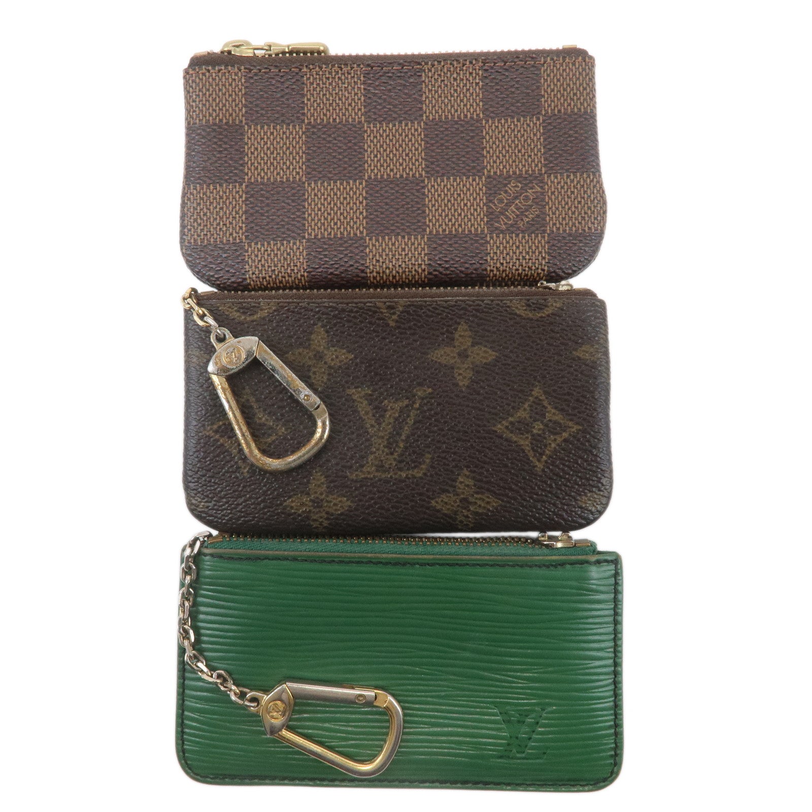 Louis Vuitton Monogram Damier Epi Set of 3 Pochette Cles Coin Case