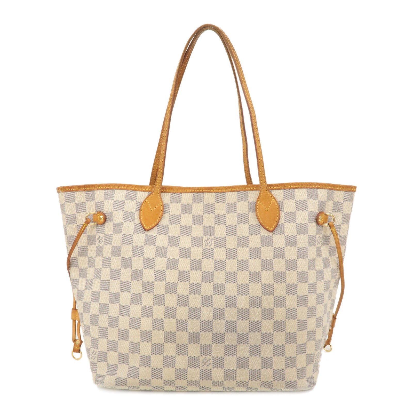 Louis Vuitton Damier Azur Neverfull MM Tote Bag Brown N51107