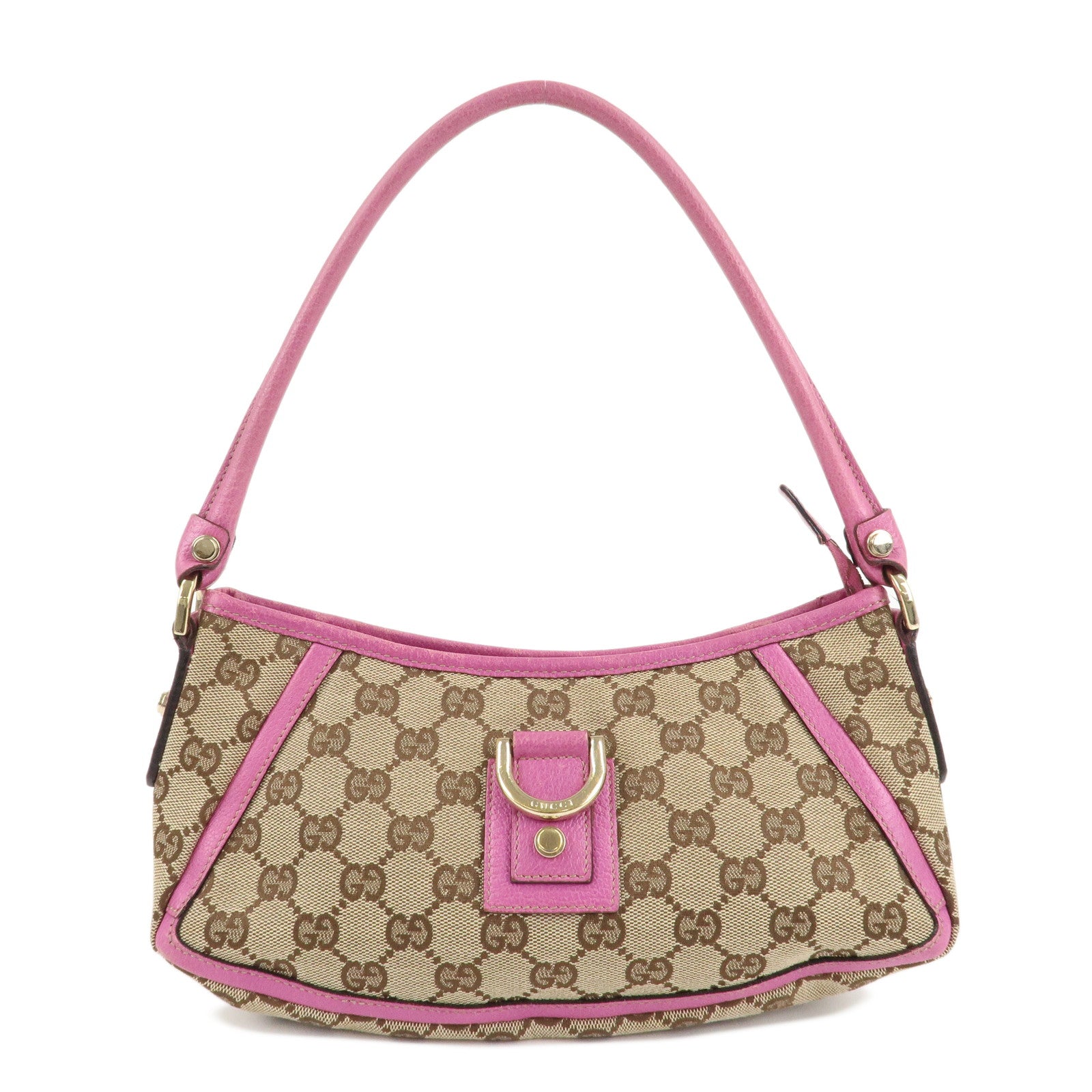 GUCCI-Abbey-GG-Canvas-Leather-Shoulder-Bag-Pink-Beige-130939