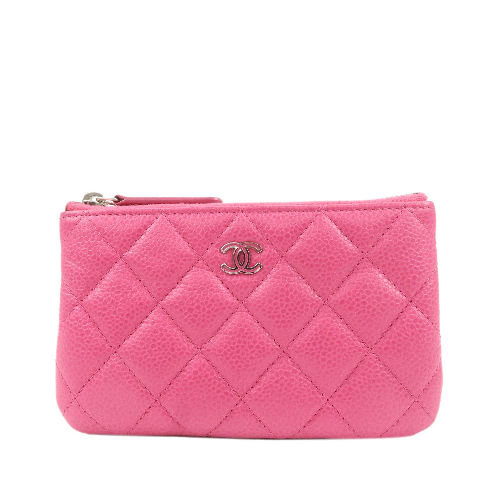 CHANEL-Matelasse-Caviar-Skin-Mini-Pouch-Pink-A69523