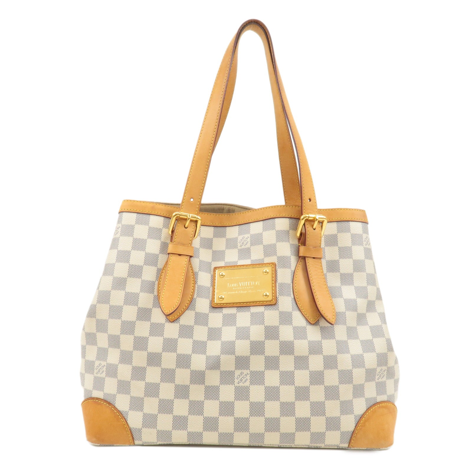 Louis Vuitton Damier Azur Hampstead MM Tote Bag Brown N51206