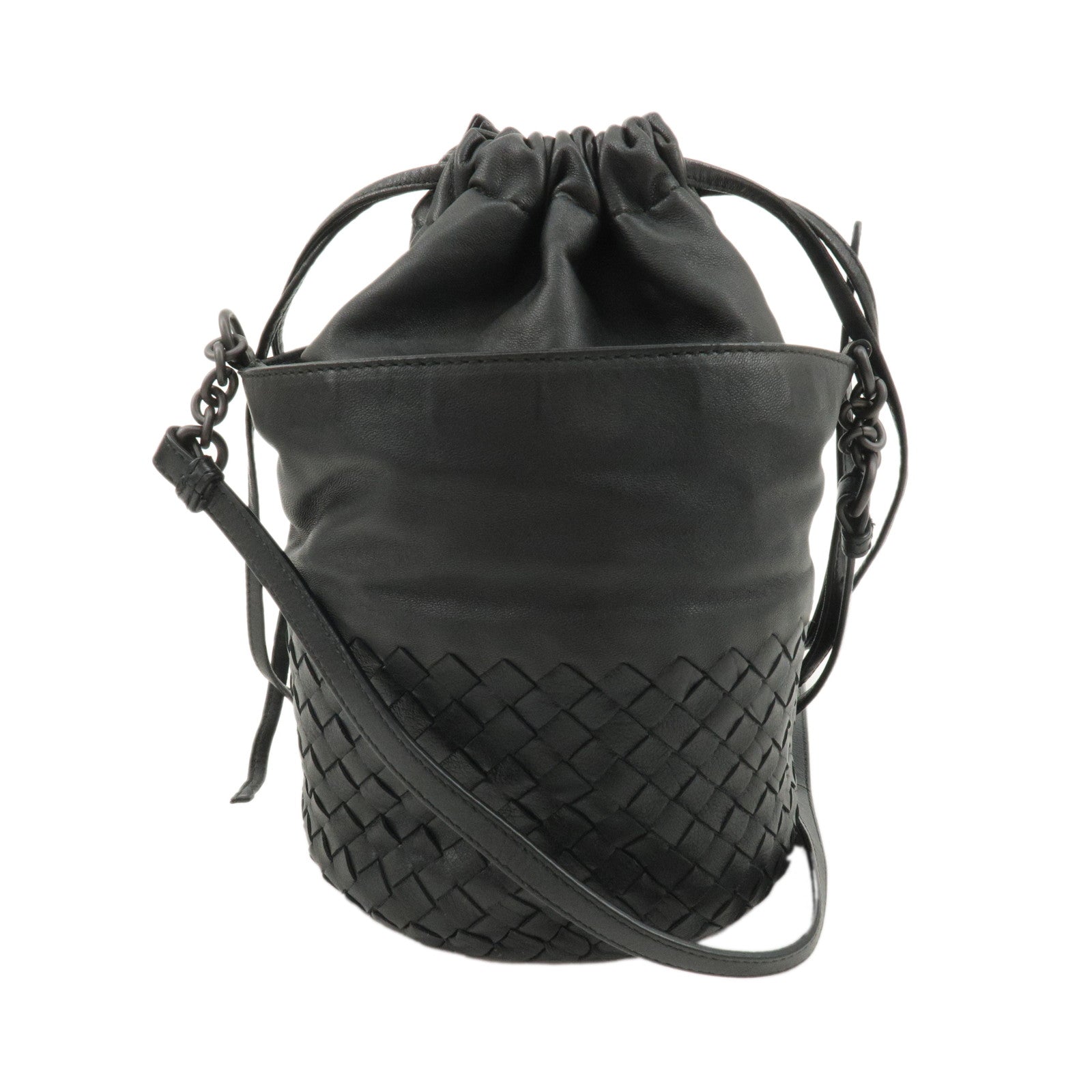 BOTTEGA VENETA Intrecciato Leather Drawstring Shoulder Bag