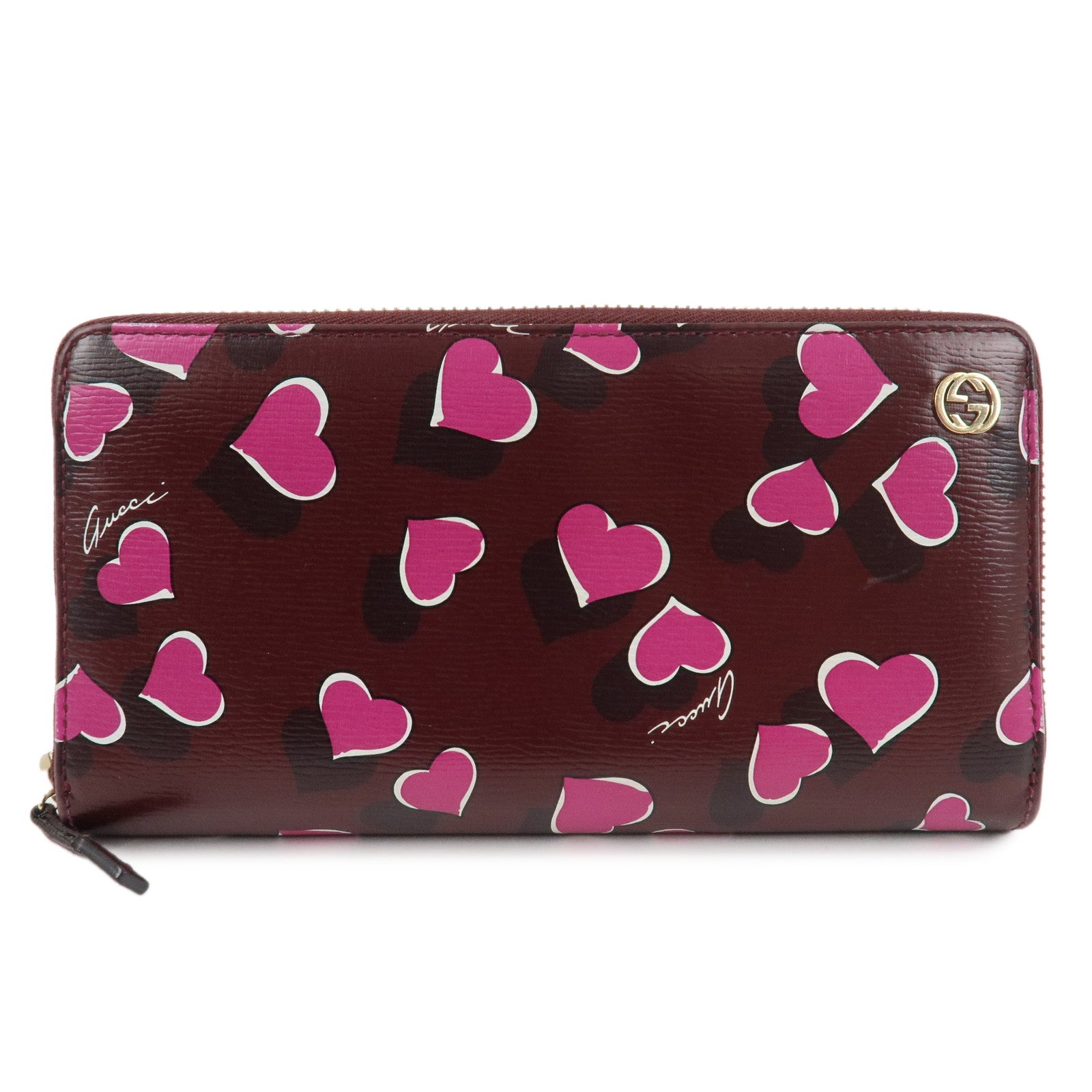 GUCCI-Interlocking-G-Leather-Long-Wallet-Heartbeat-Print-309705