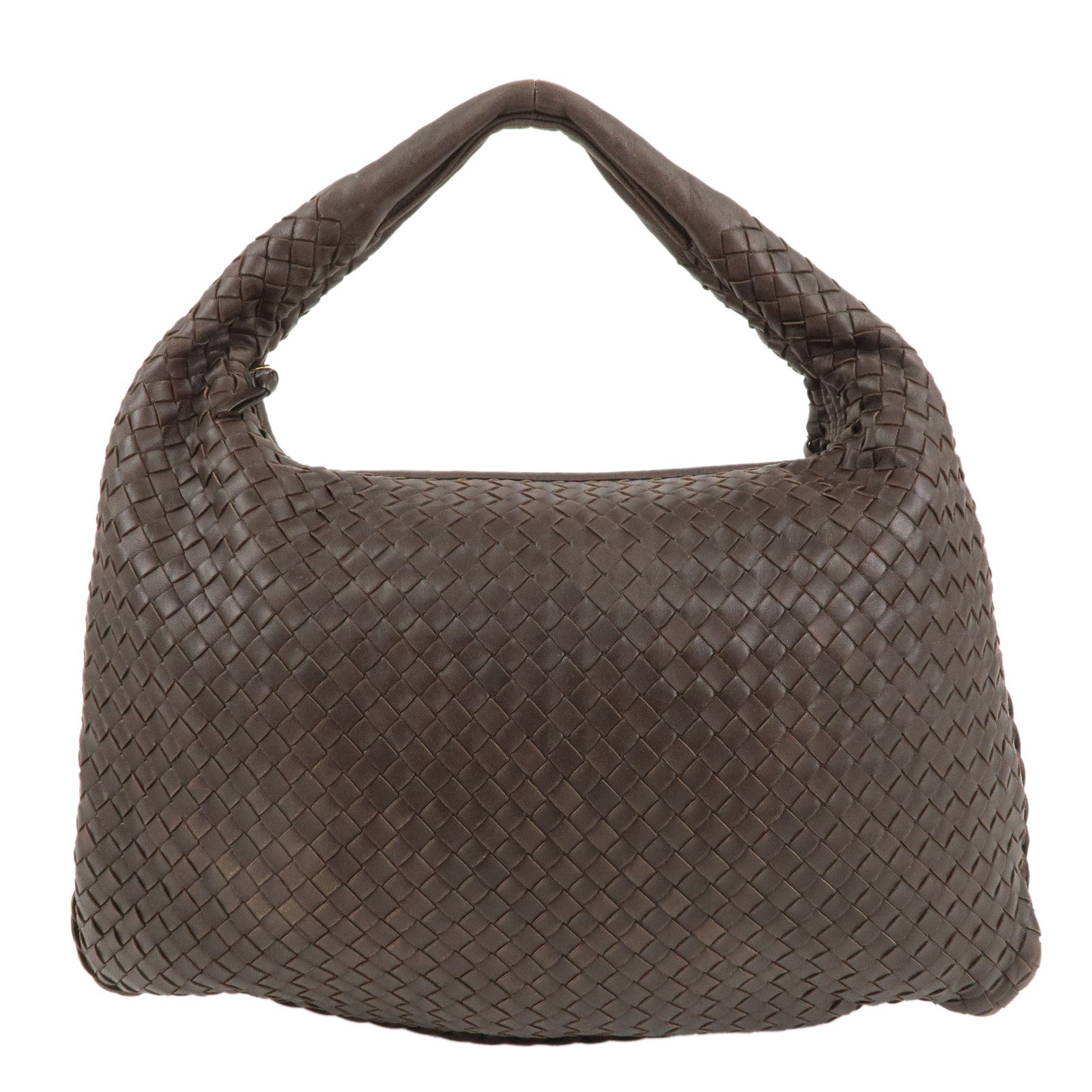 BOTTEGA-VENETA-Intrecciato-Hobo-Leather-Shoulder-Bag-Brown-115654