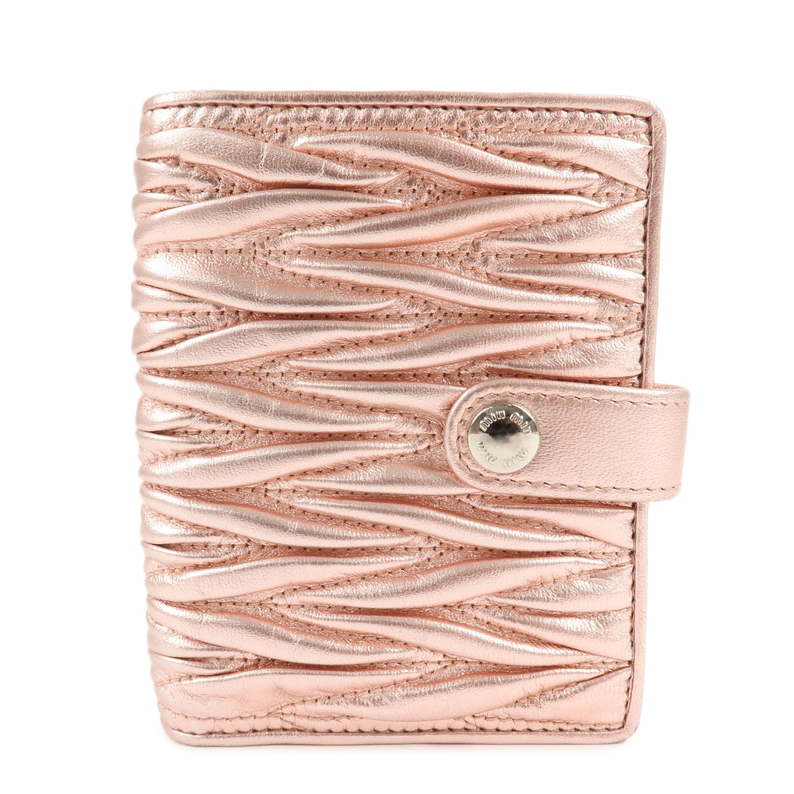 MIU-MIU-Matelasse-Leather-Bi-fold-Wallet-Metalic-Pink-5MV016