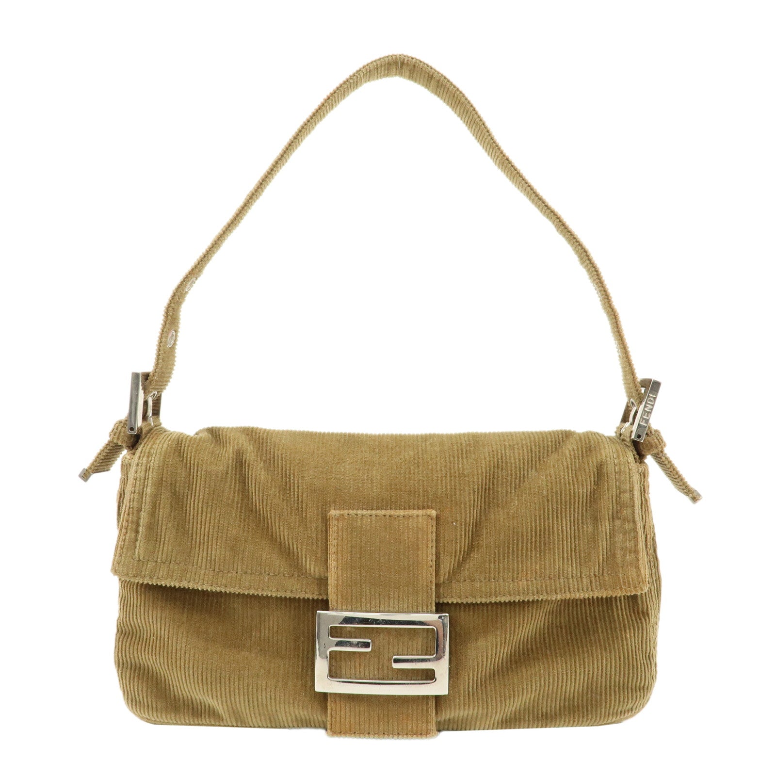 FENDI-Corduroy-Mamma-Bucket-Shoulder-Bag-Brown-26424