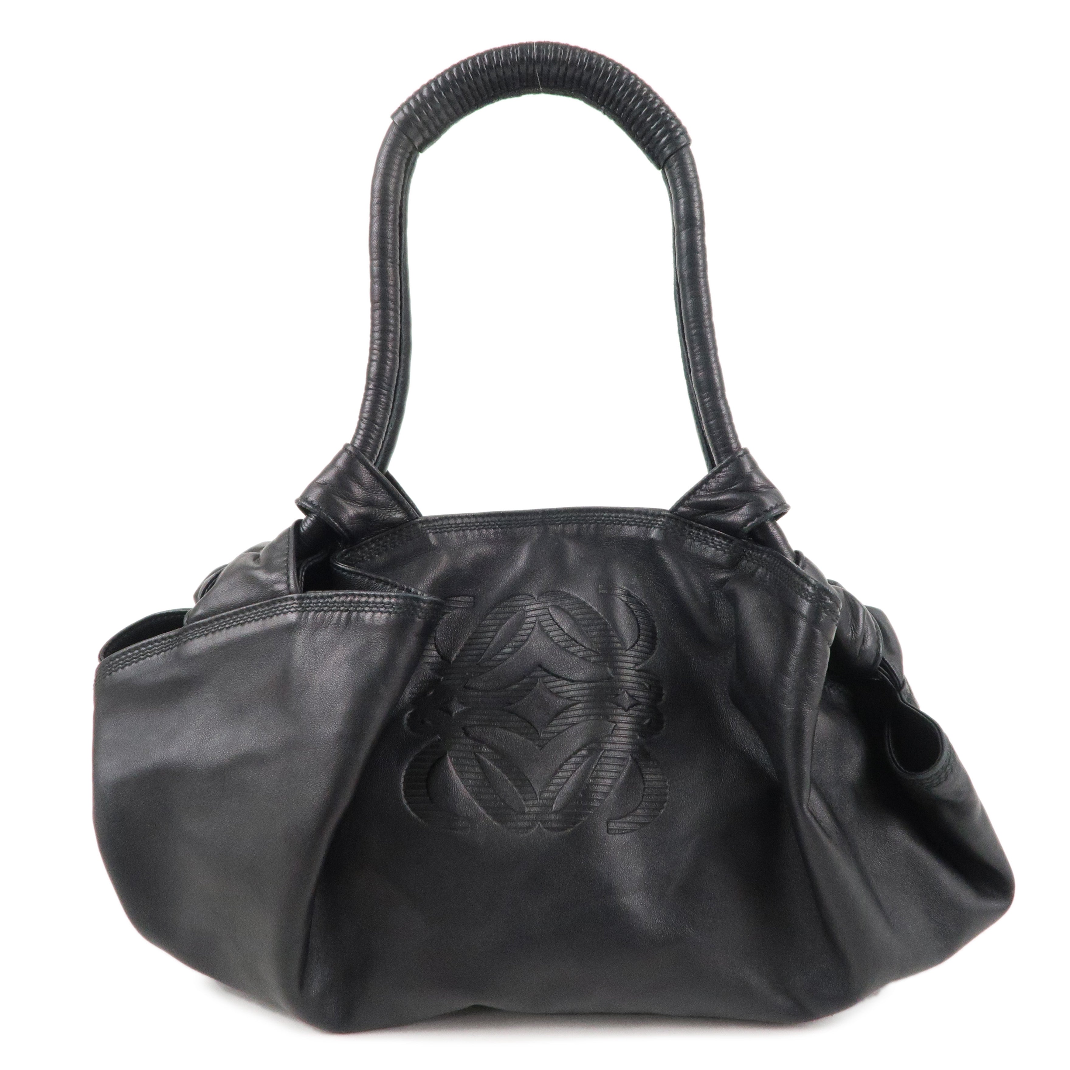 LOEWE Leather Nappa Aire Hand Bag Shoulder Bag Black