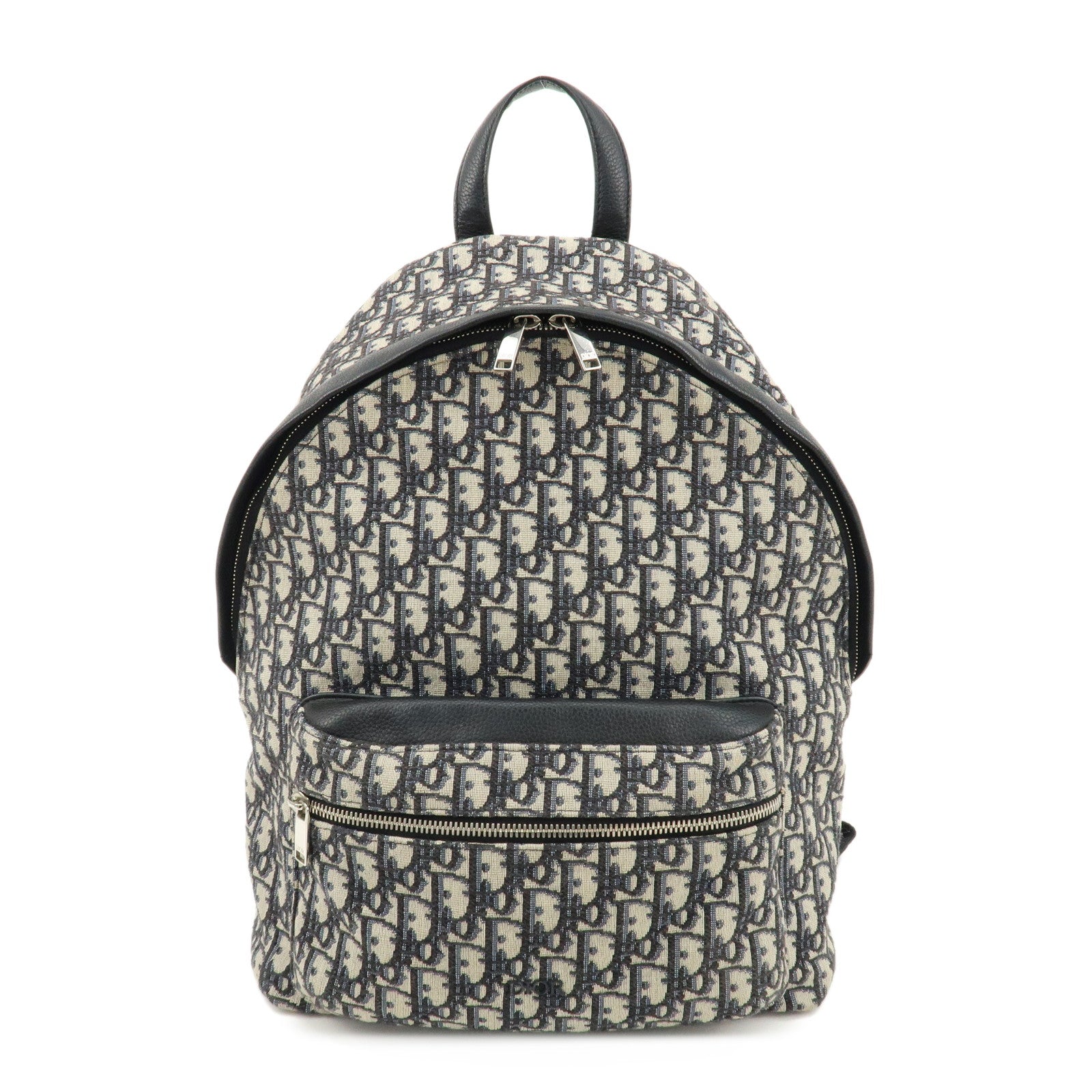 Christian-Dior-Trotter-Oblique-Jacquard-Backpack-Rucksack-Navy