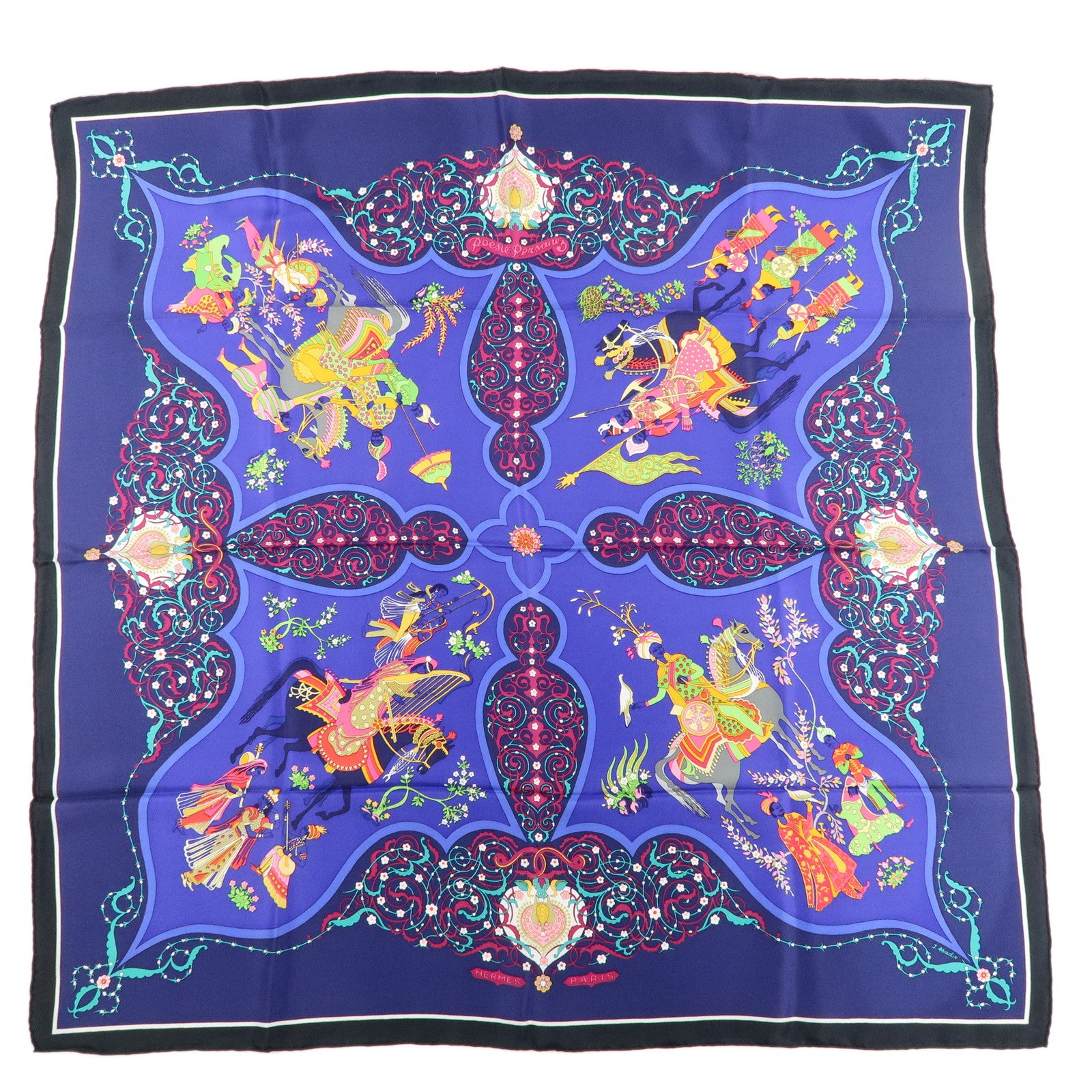 HERMES-100%-Silk-Carre-90-Scarf-POEIE-PERSANE-Persian-Poetry