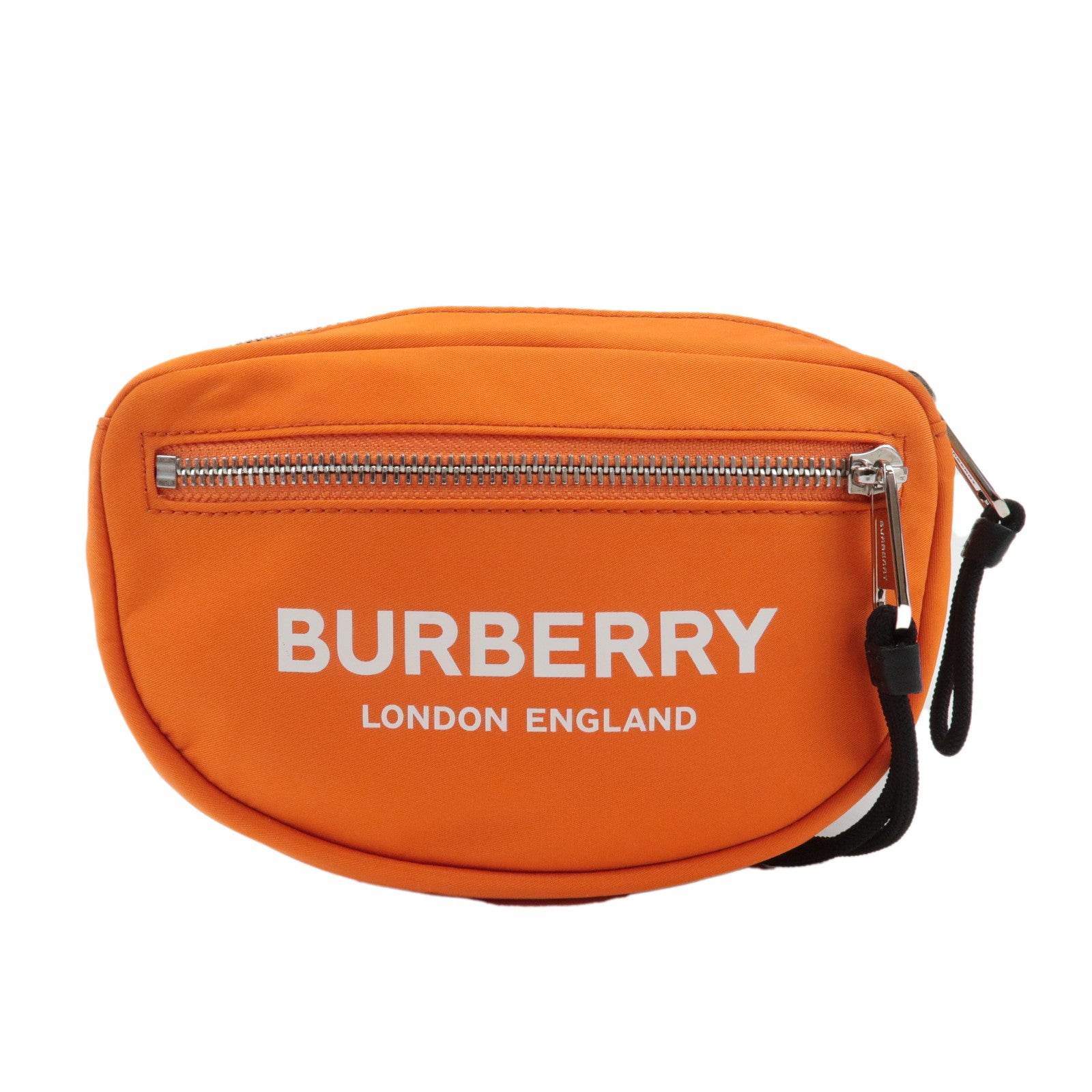 BURBERRY-London-Nylon-Leather-Waist-Bag-Crossbody-Bag-Orange