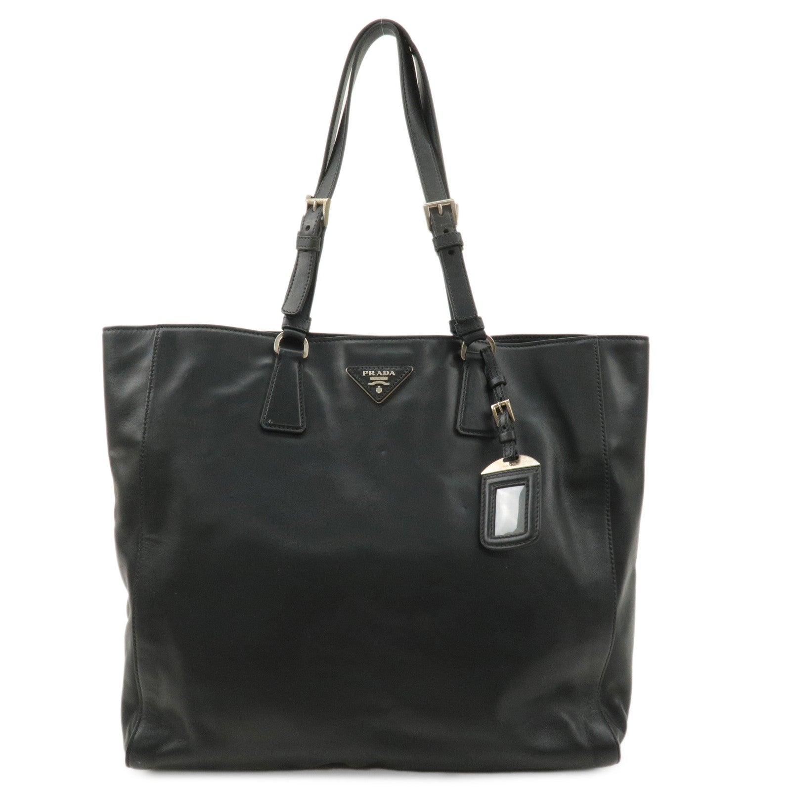 PRADA-Logo-Leather-Tote-bag-Nero-Black