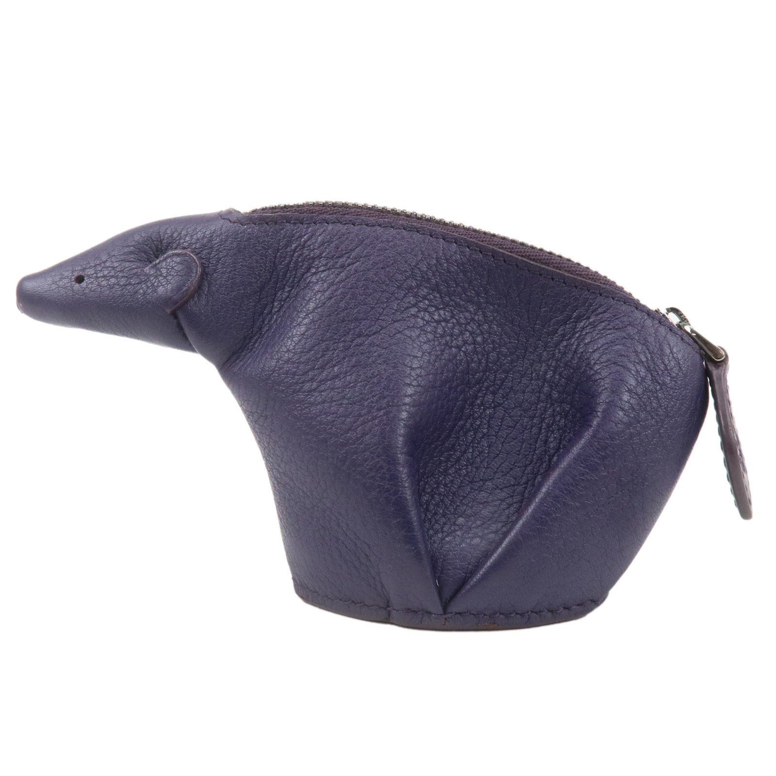 LOEWE-Animal-Collection-Leather-Bear-Coin-Purse-Purple