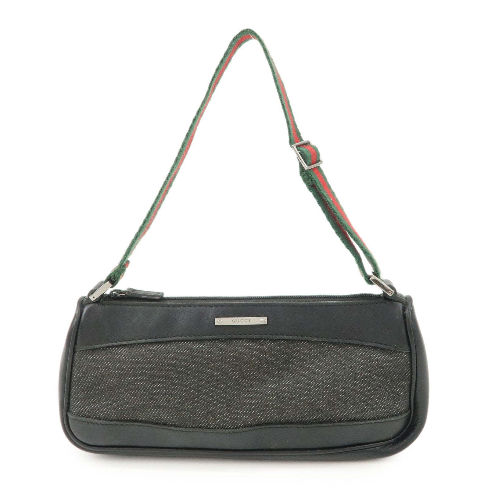 GUCCI-Sherry-Canvas-Leather-Accessory-Pouch-Black-92820