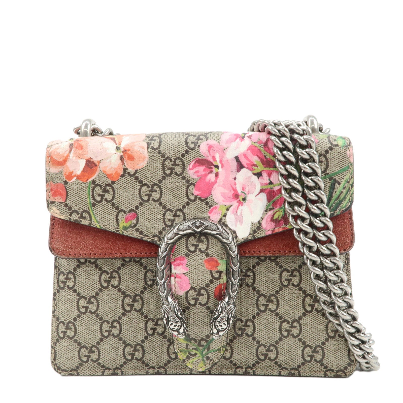 GUCCI-Dionysus-GG-Supreme-Suede-Chain-Shoulder-Bag-Flower-400249