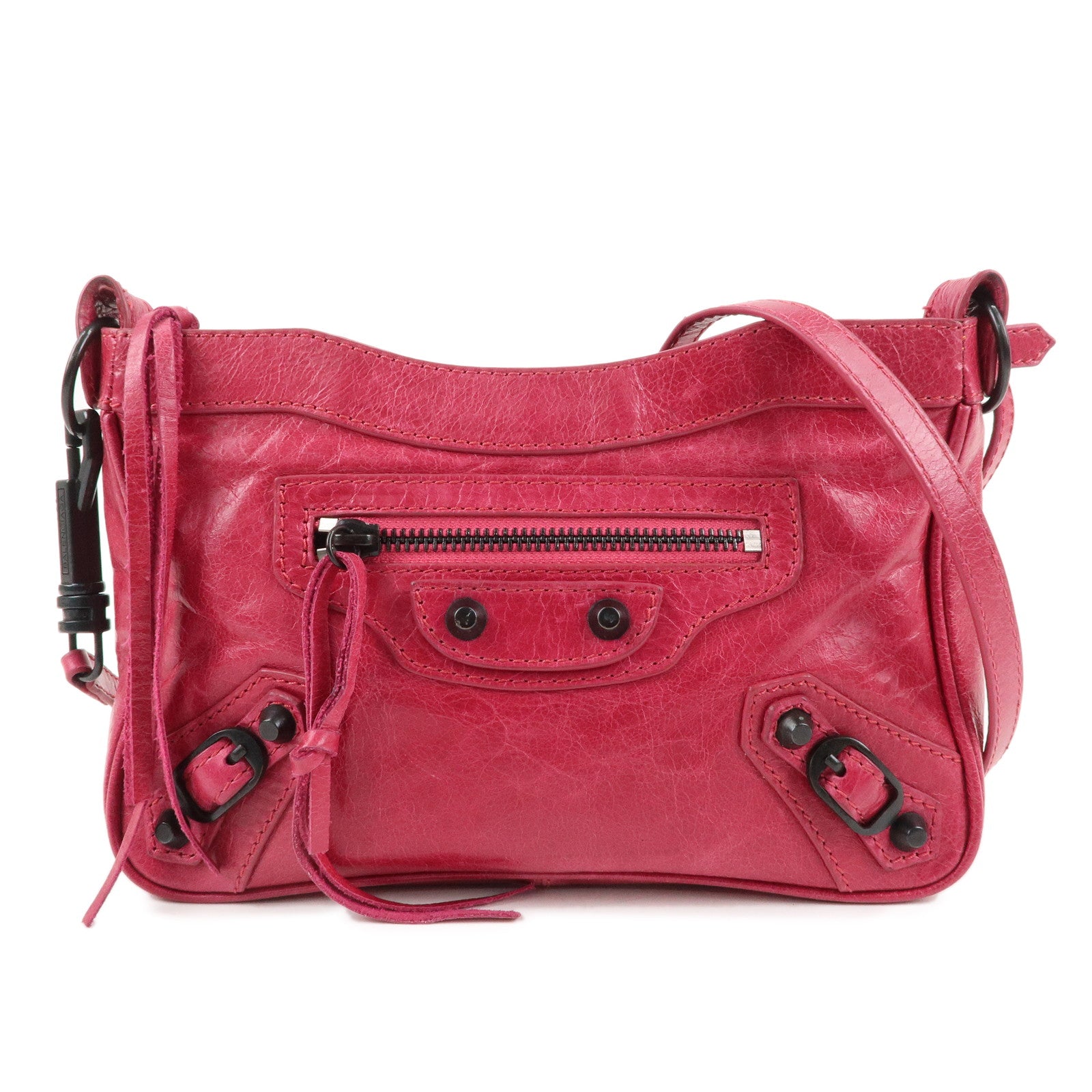 BALENCIAGA-The-Hip-Leather-Shoulder-Bag-Crossbody-Bag-Pink-242803