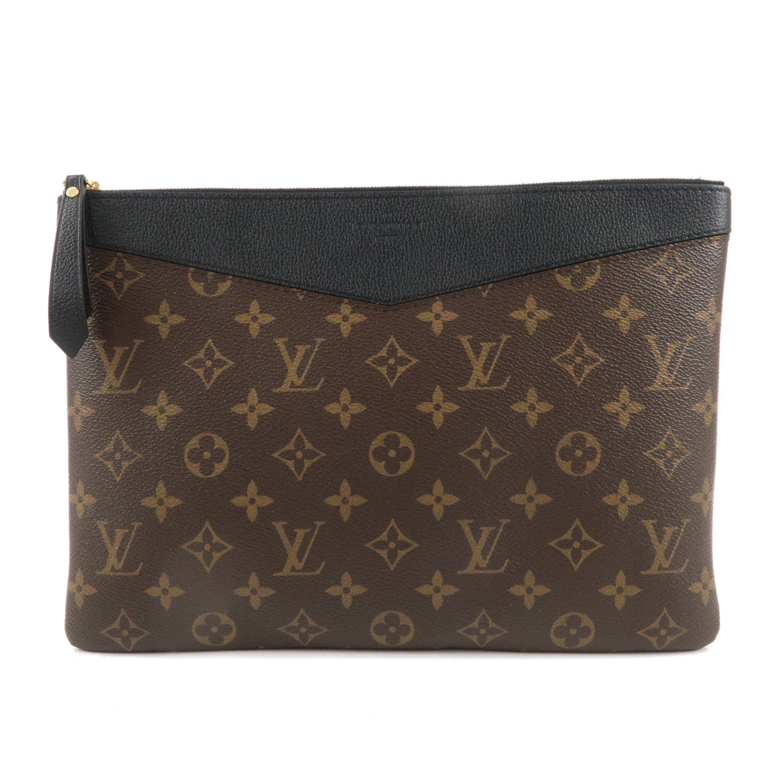 Louis Vuitton Monogram Daily Pouch Clutch Bag Noir Brown M62048