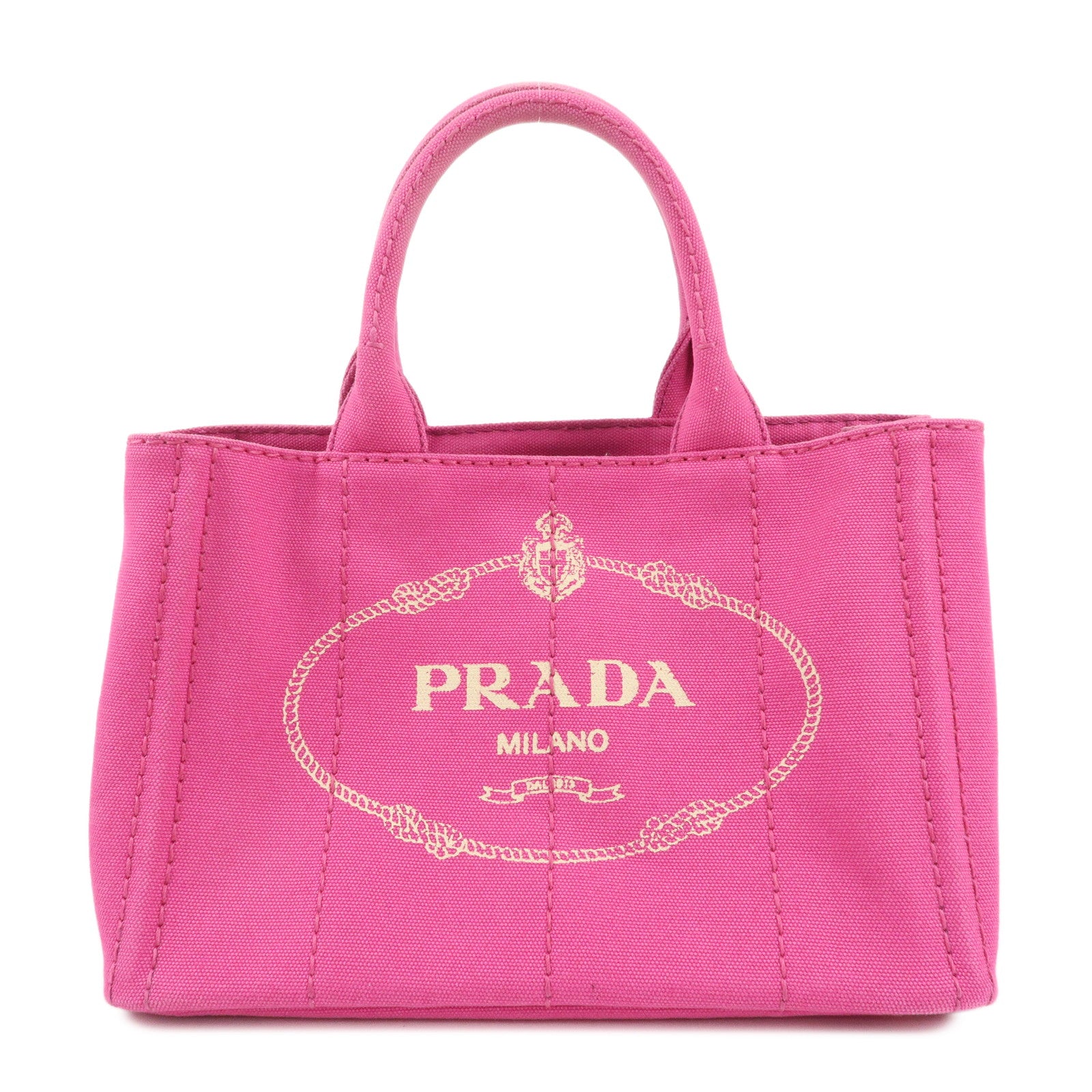 PRADA-Canapa-Mini-Canvas-2Way-Bag-Hand-Bag-Pink-1BG439