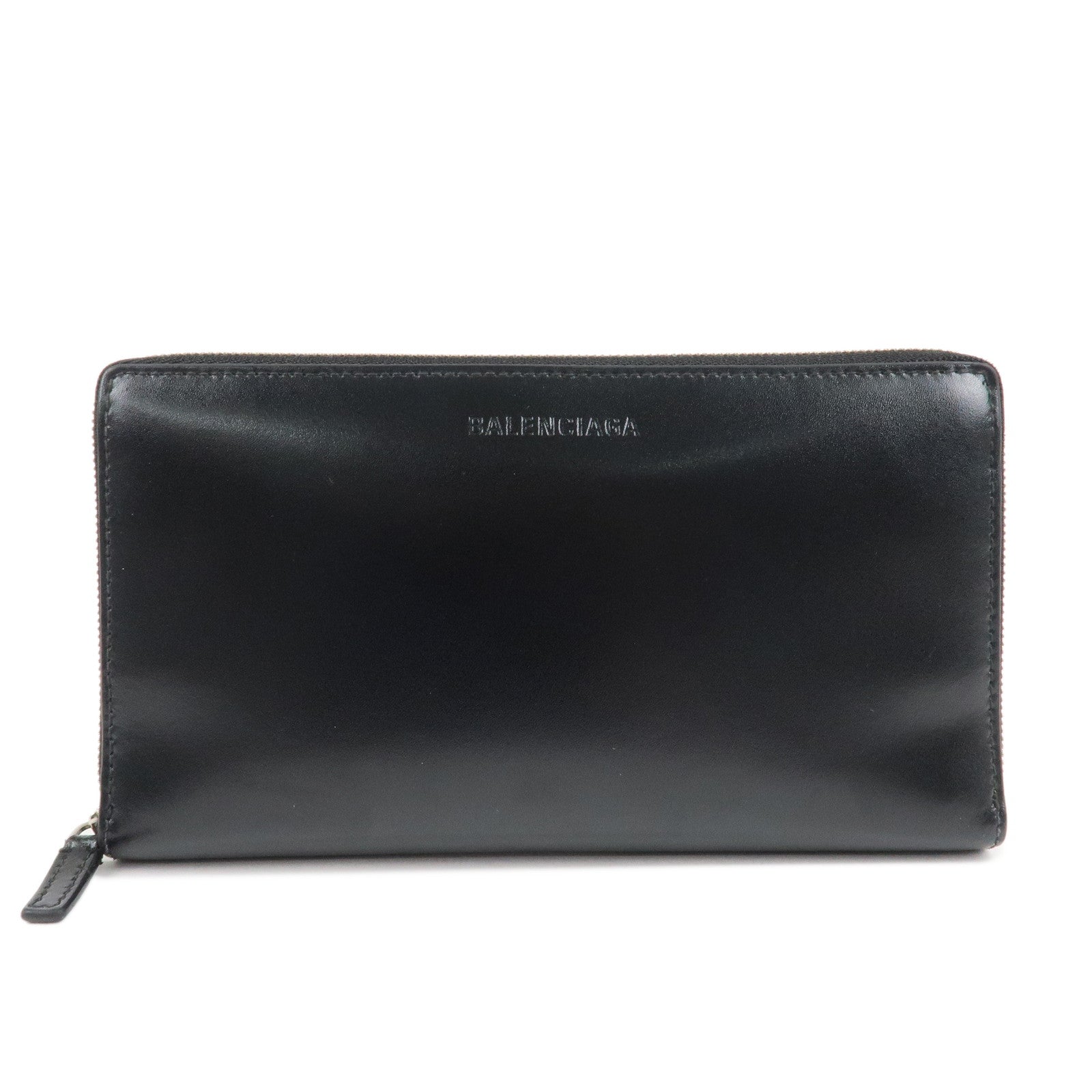 BALENCIAGA-Leather-Essentials-Continental-Wallet-Black-664041