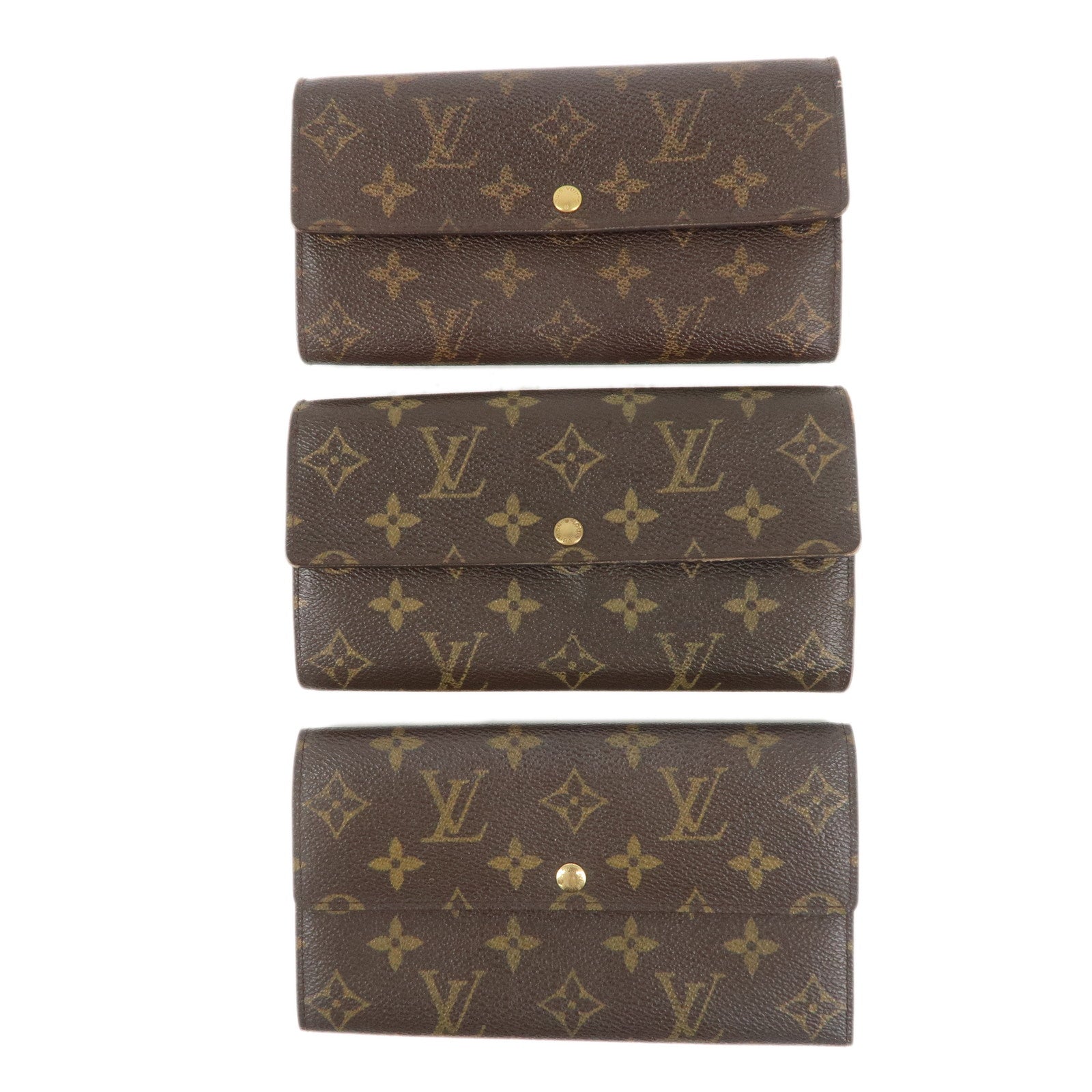 Louis Vuitton Monogram Set of 3 Wallet M61734 M61725 M61725