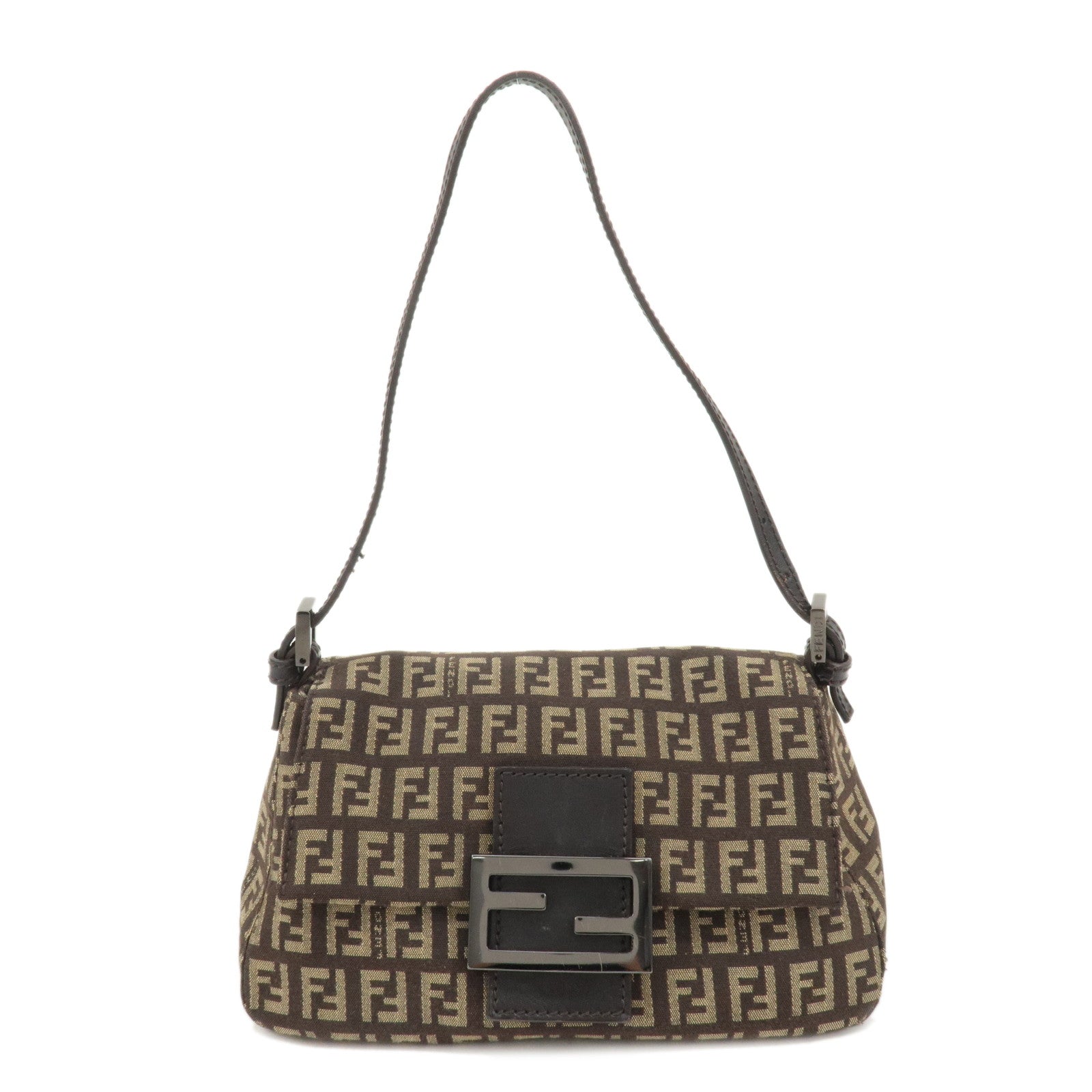 FENDI-Zucchino-Mini-Mamma-Baguette-Canvas-Leather-Hand-Bag-8BR180