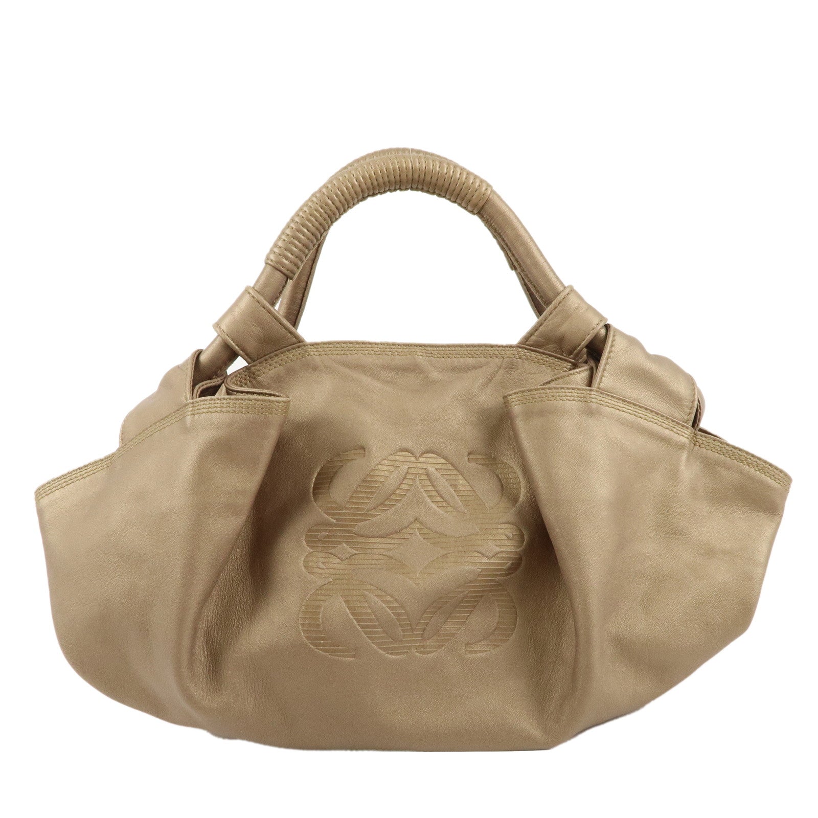 LOEWE-Leather-Nappa-Aire-Hand-Bag-Gold