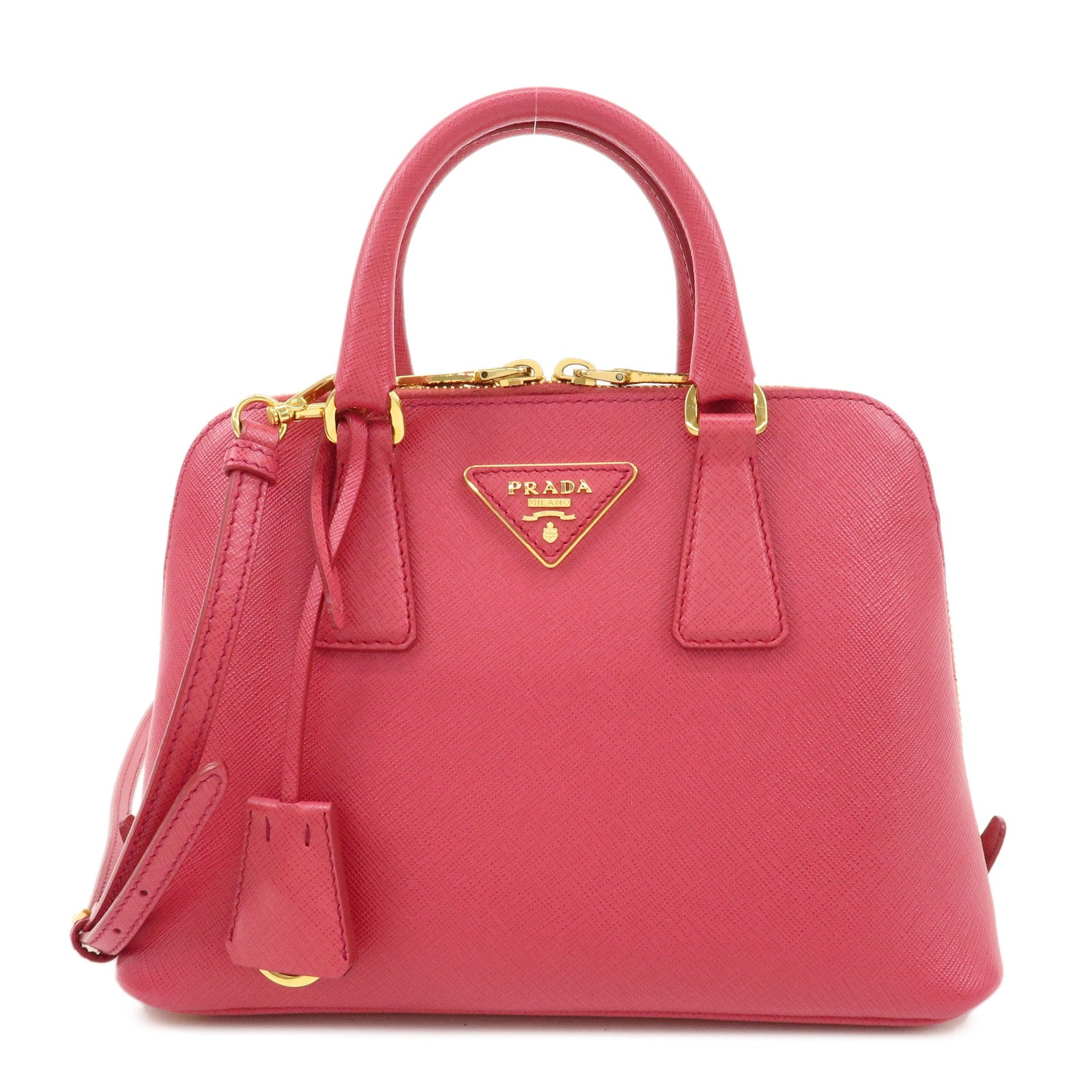 PRADA-Logo-Leather-2Way-Hand-Bag-Shoulder-Bag-Pink-BL0838