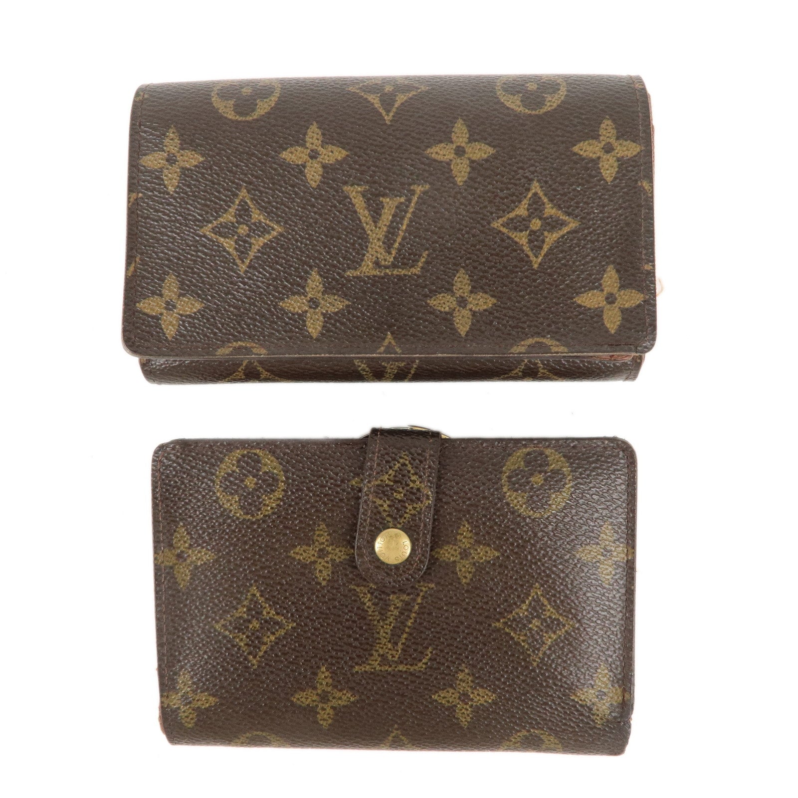 Louis Vuitton Monogram Set of 2 Bi-fold Wallet Brown M61663 M61730