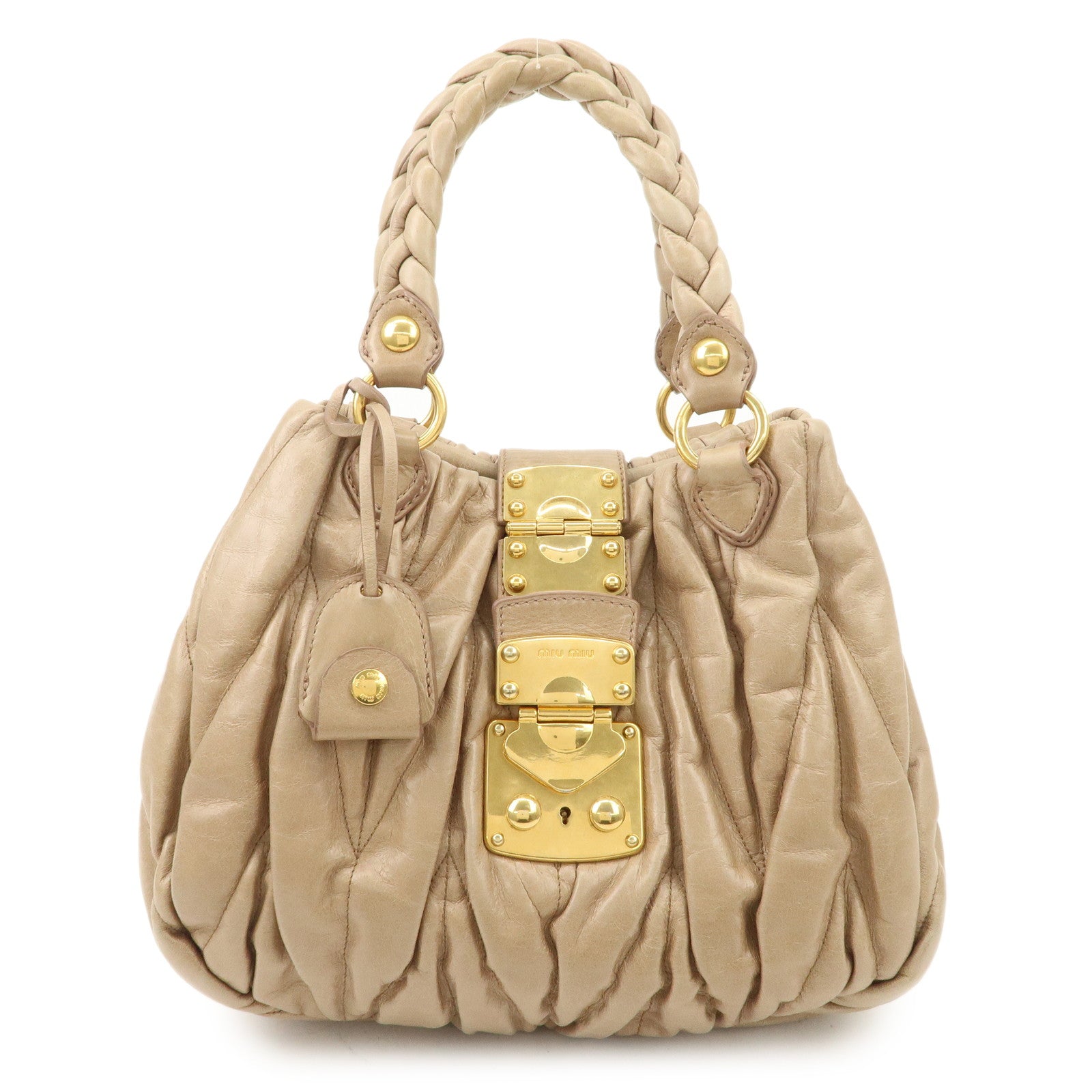 MIU-MIU-Matelasse-Leather-Gathered-2Way-Shoulder-Bag-Beige-RN0473