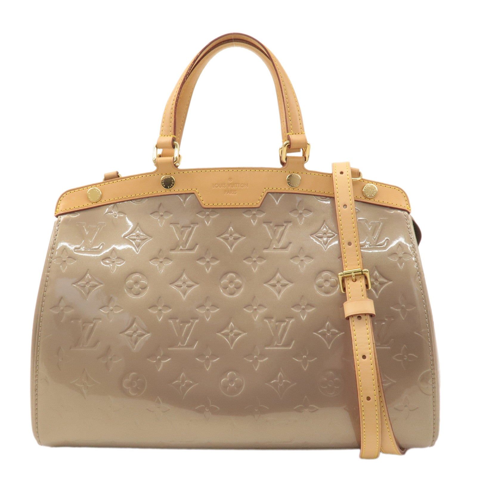 Louis Vuitton Monogram Vernis Blair MM Hand Bag Beige M91755