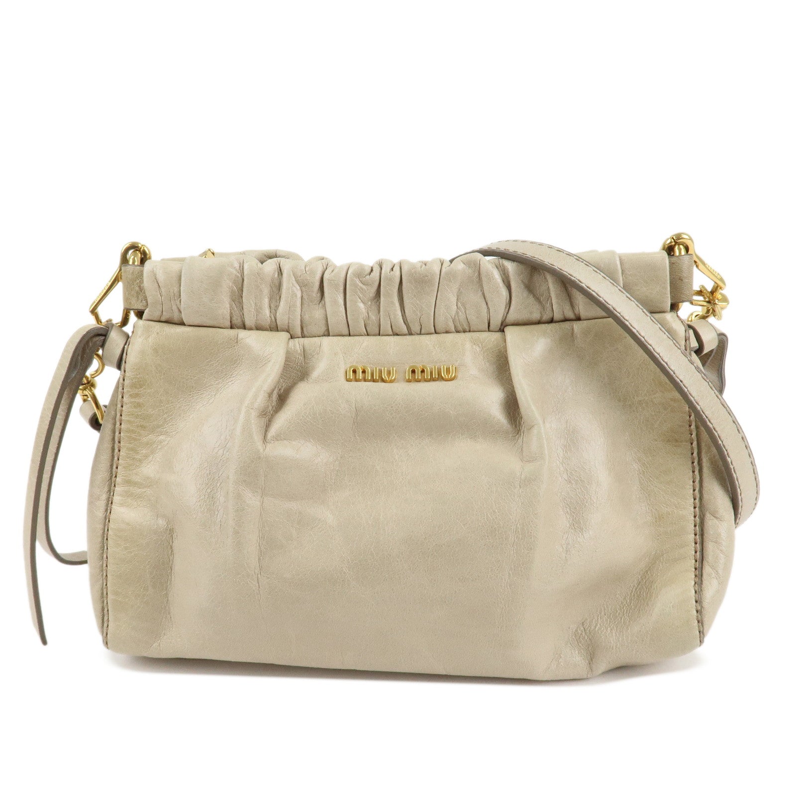 MIU-MIU-Leather-Shoulder-Bag-Crossbody-Bag-Ivory