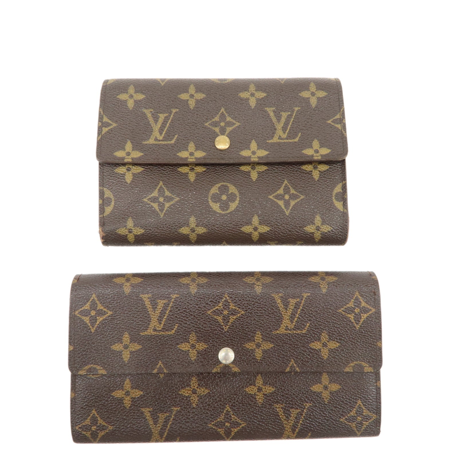 Louis-Vuitton-Set-of-2-Monogram-Portefeuille-Wallet-M61734-M61217