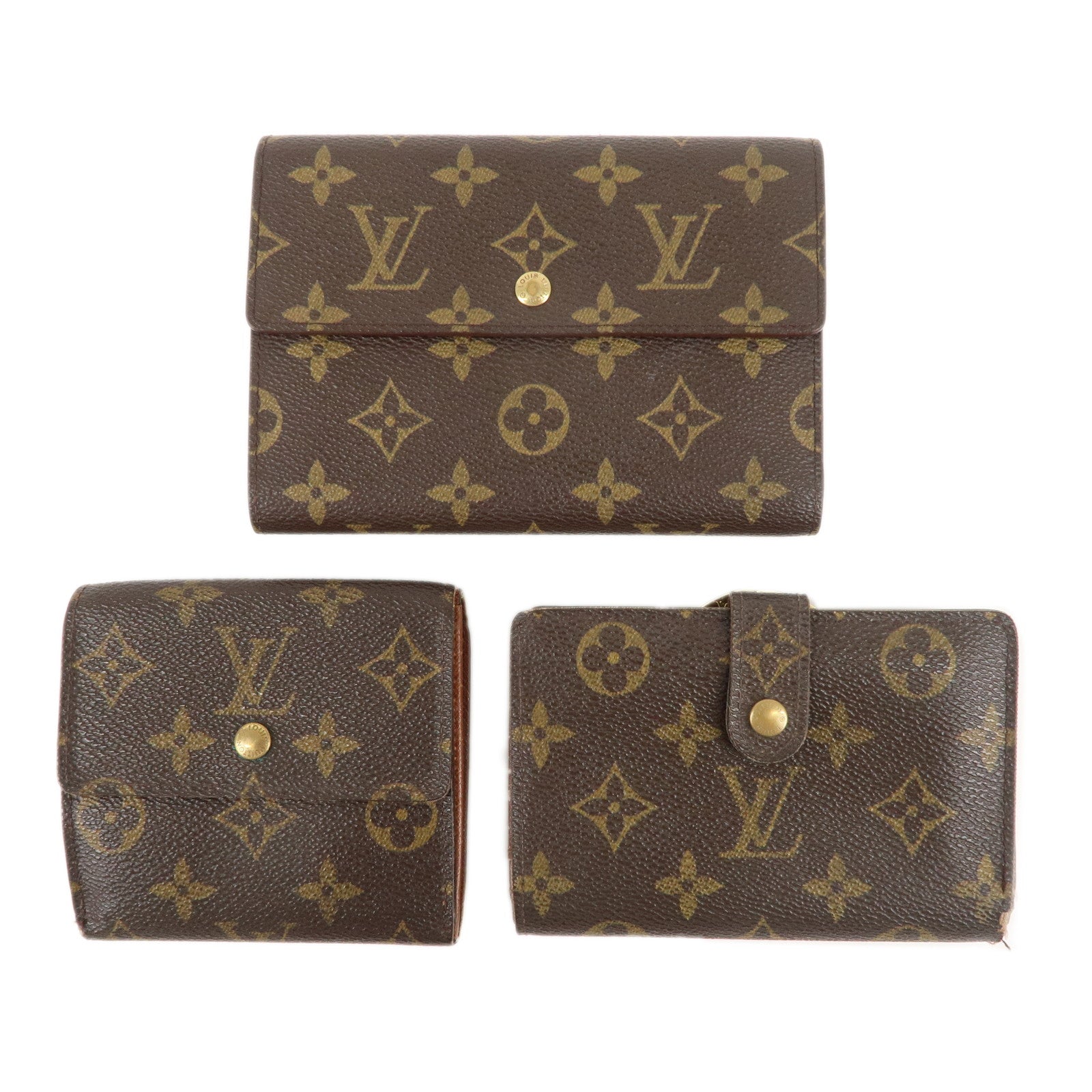 Louis Vuitton Monogram Set of 3 Wallet M61663 M61652 M61202