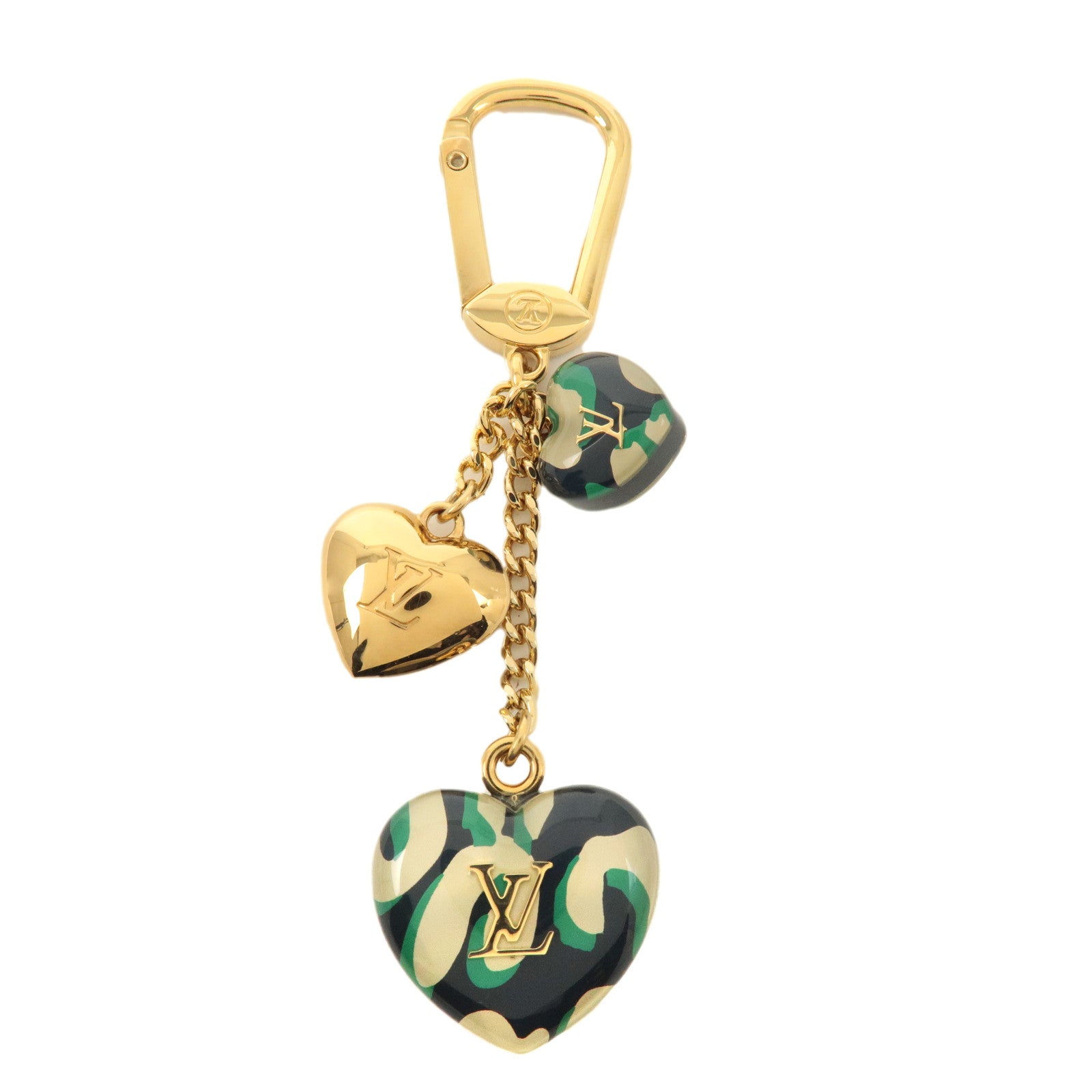 Louis Vuitton Bag Charm Porte Cles Leopard Blue Infini Gold M66259