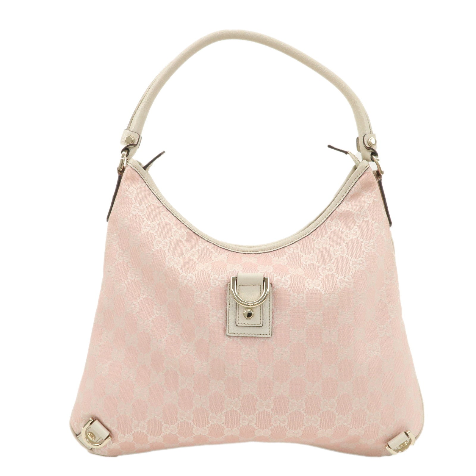 GUCCI-Abbey-GG-Canvas-Leather-Shoulder-Bag-Pink-Ivory-130737