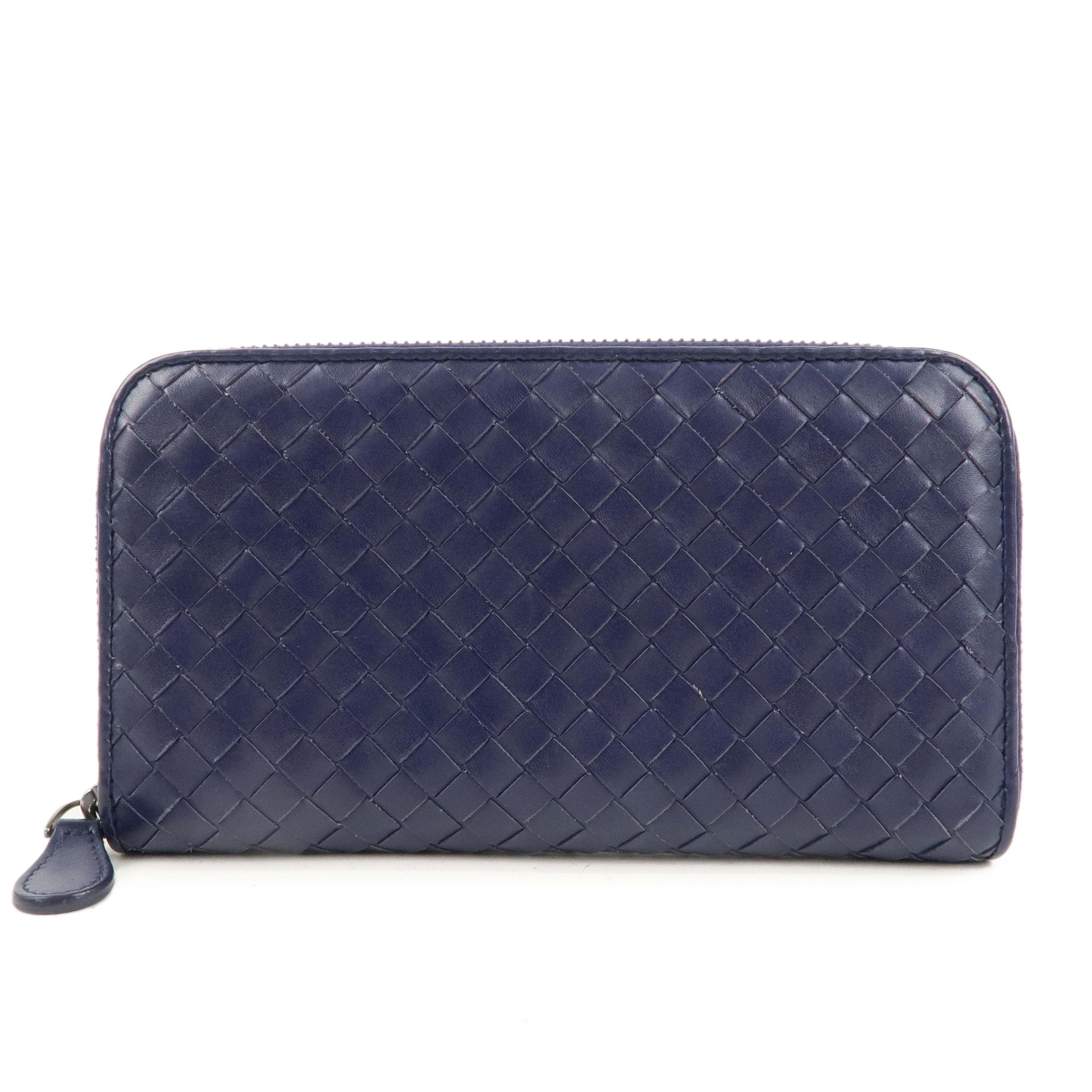 BOTTEGA VENETA Intrecciato Leather Round Zipper Long Wallet