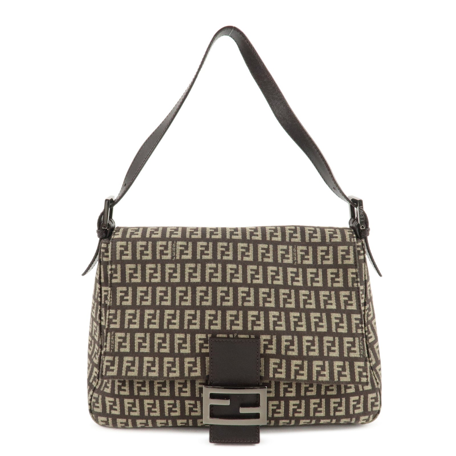 FENDI-Mamma-Bucket-Zucchino-Canvas-Leather-Shoulder-Bag-8BR001