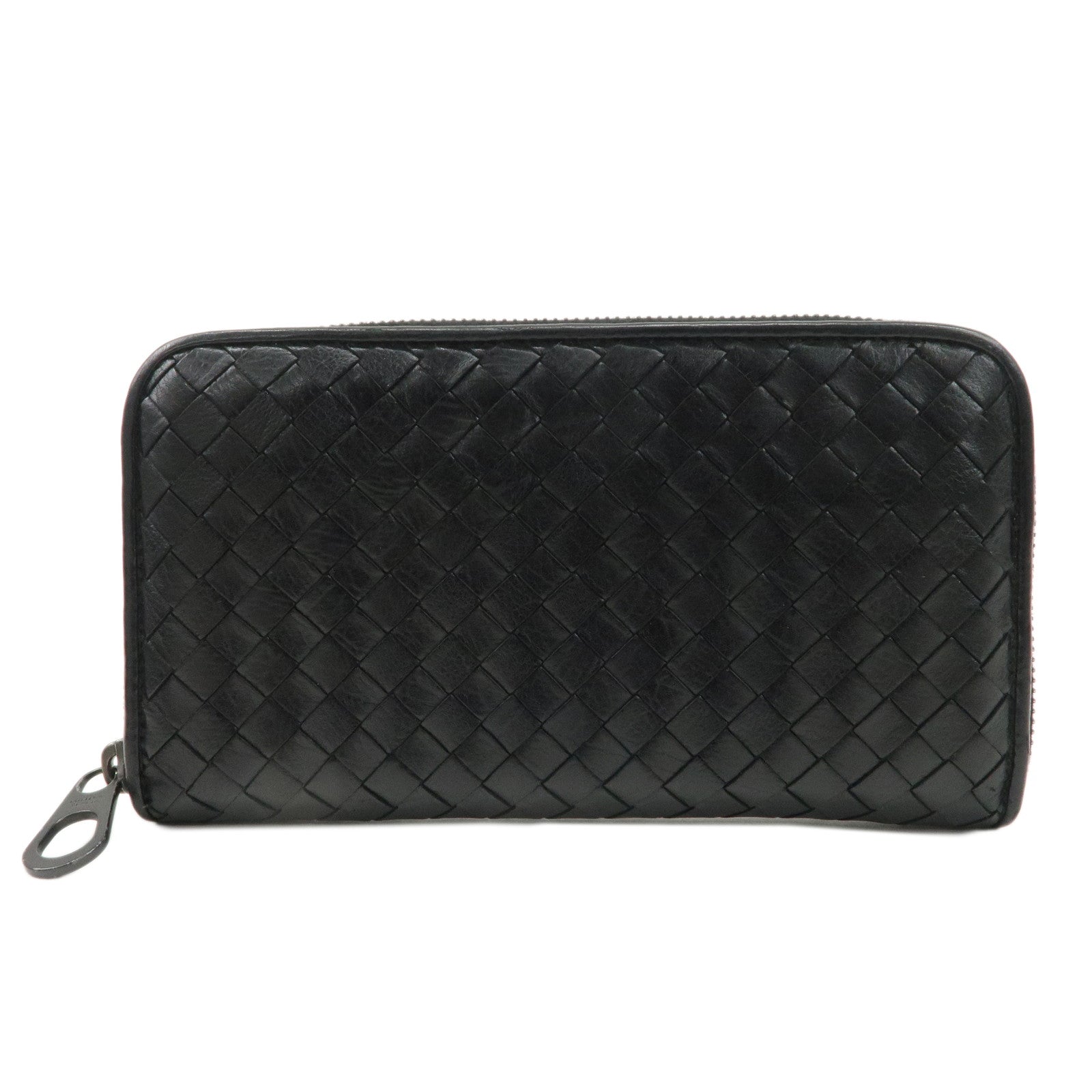 BOTTEGA-VENETA-Intrecciato-Leather-Round-Zippy-Long-Wallet