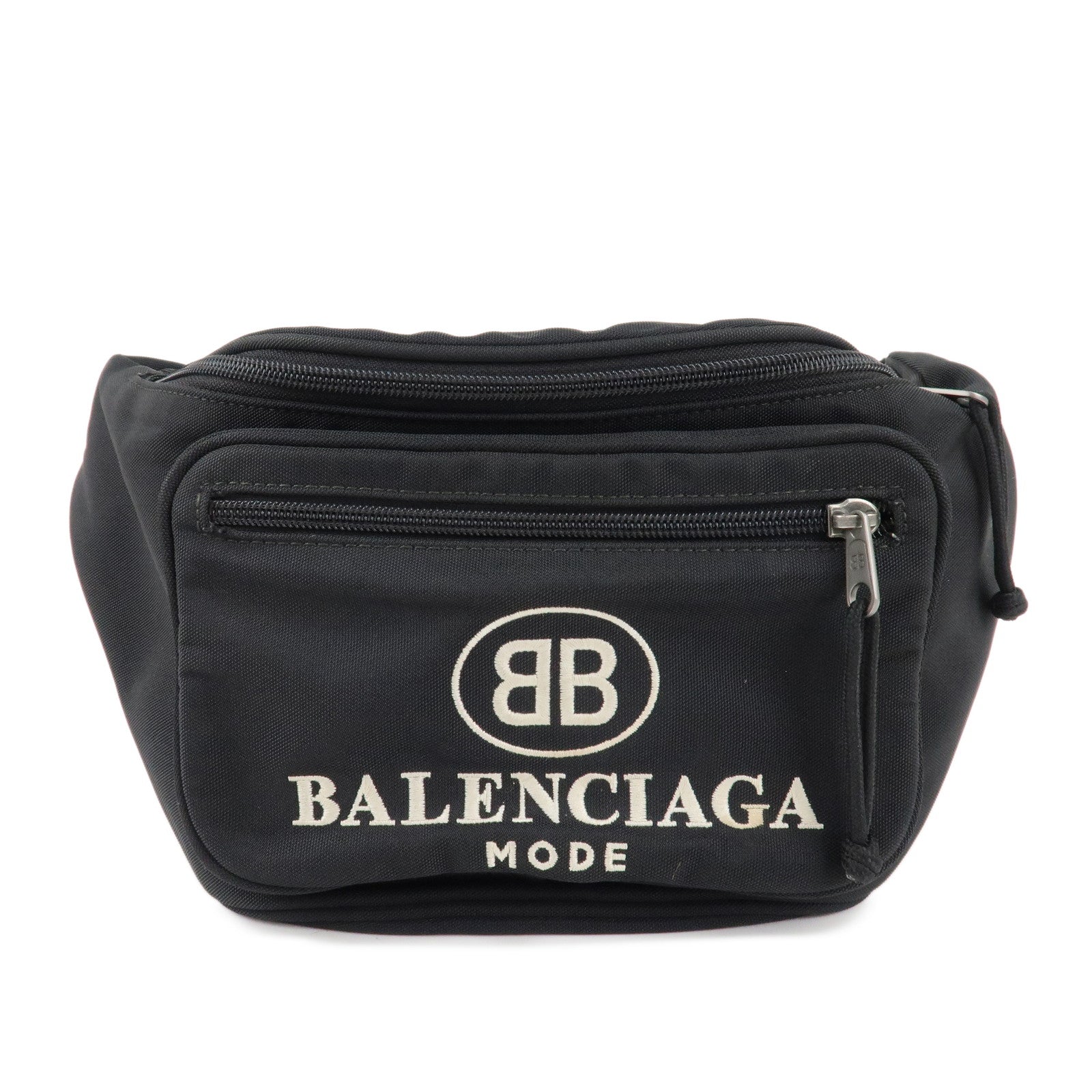 BALENCIAGA-Explorer-Nylon-Waist-Bag-Adjustable-Strap-Black-482389