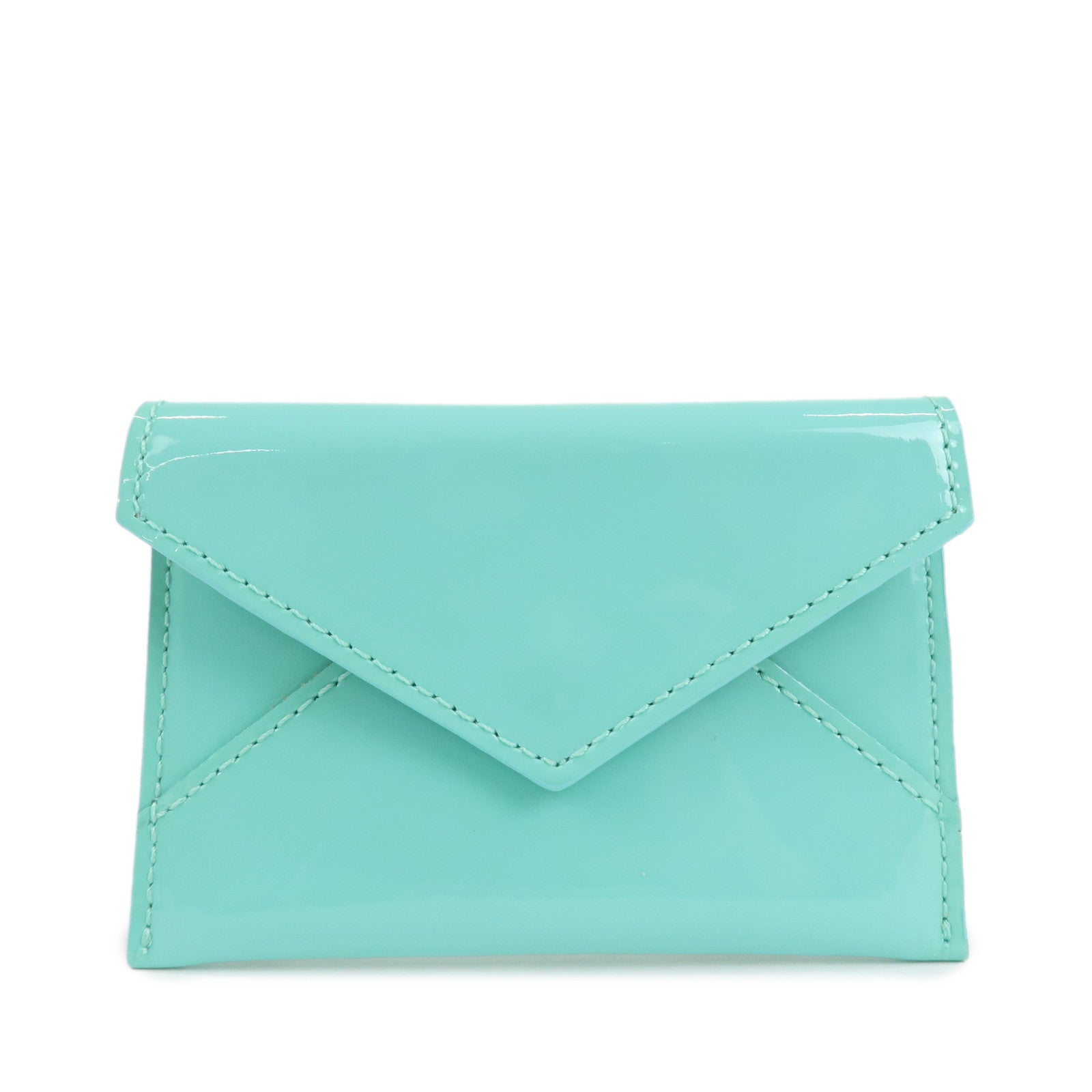 Tiffany&Co.-Patent-Leather-Card-Case-Card-Holder-Blue