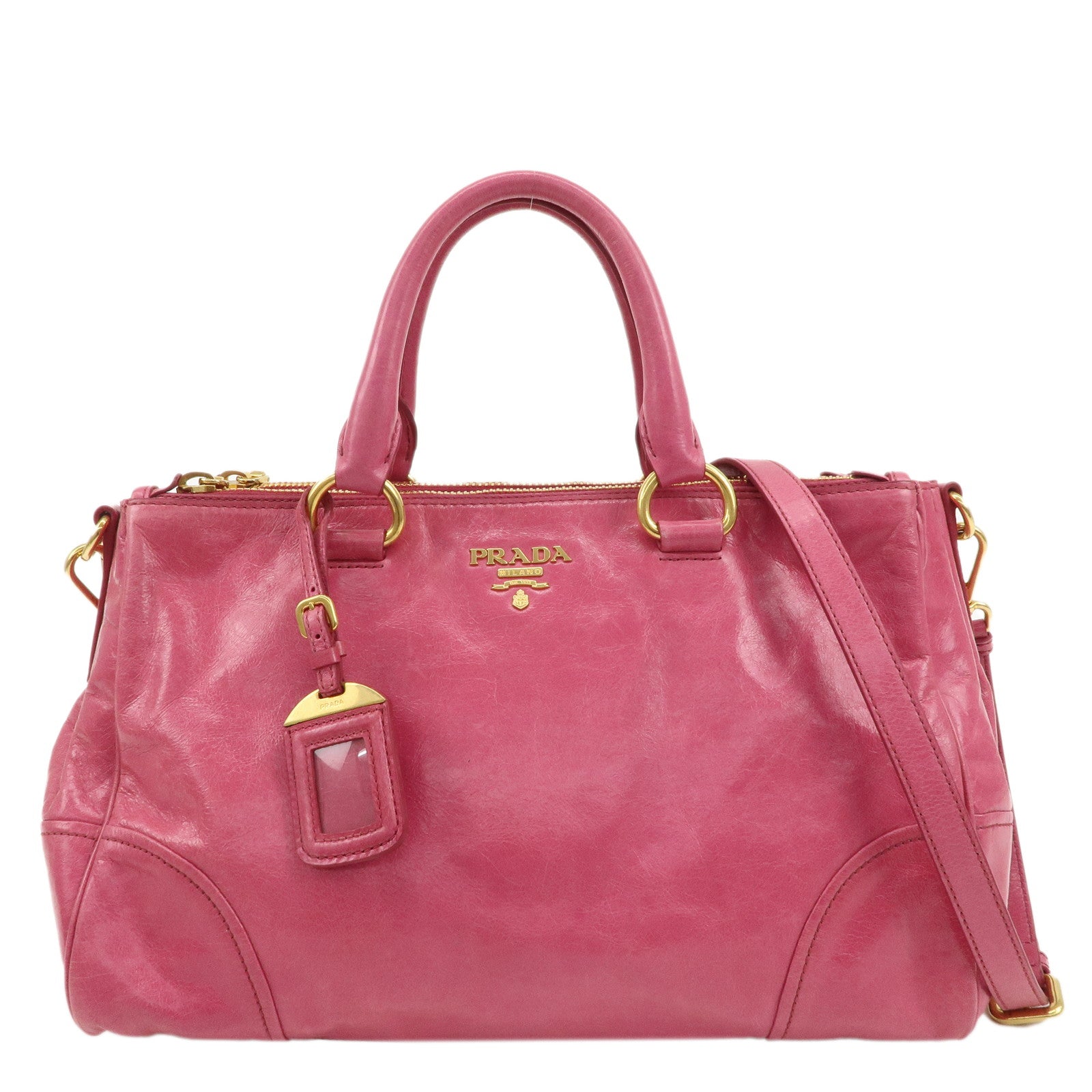 PRADA-Leather-2Way-Hand-Bag-Shoulder-Bag-Pink-BN2324