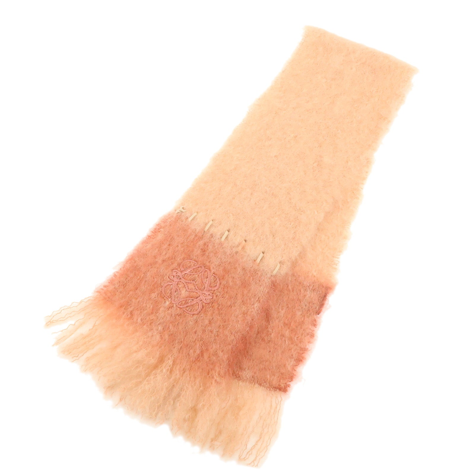 LOEWE-Anagram-Mohair-Wool-Scarf-Coral-Pink