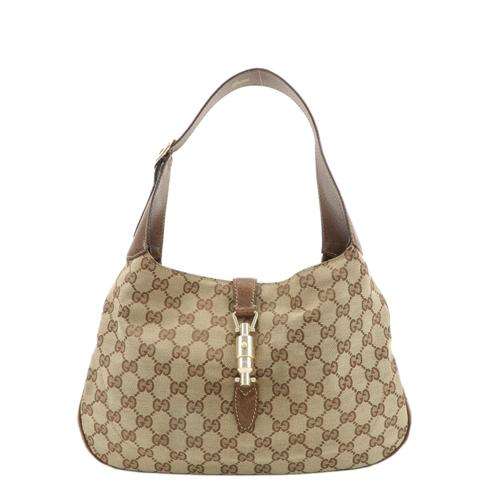 Gucci-New-Jackie-GG-Canvas-Leather-Shoulder-Bag