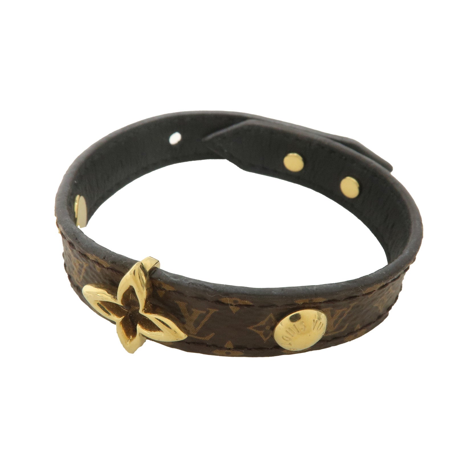 Louis-Vuitton-Monogram-Bracelet-Blooming-Brown-Gold-M6534