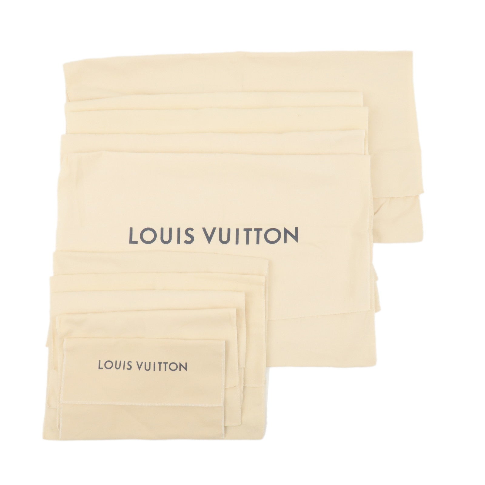 Louis-Vuitton-Set-of-10-Storage-Bag-Dust-Bag-New-Model-Beige