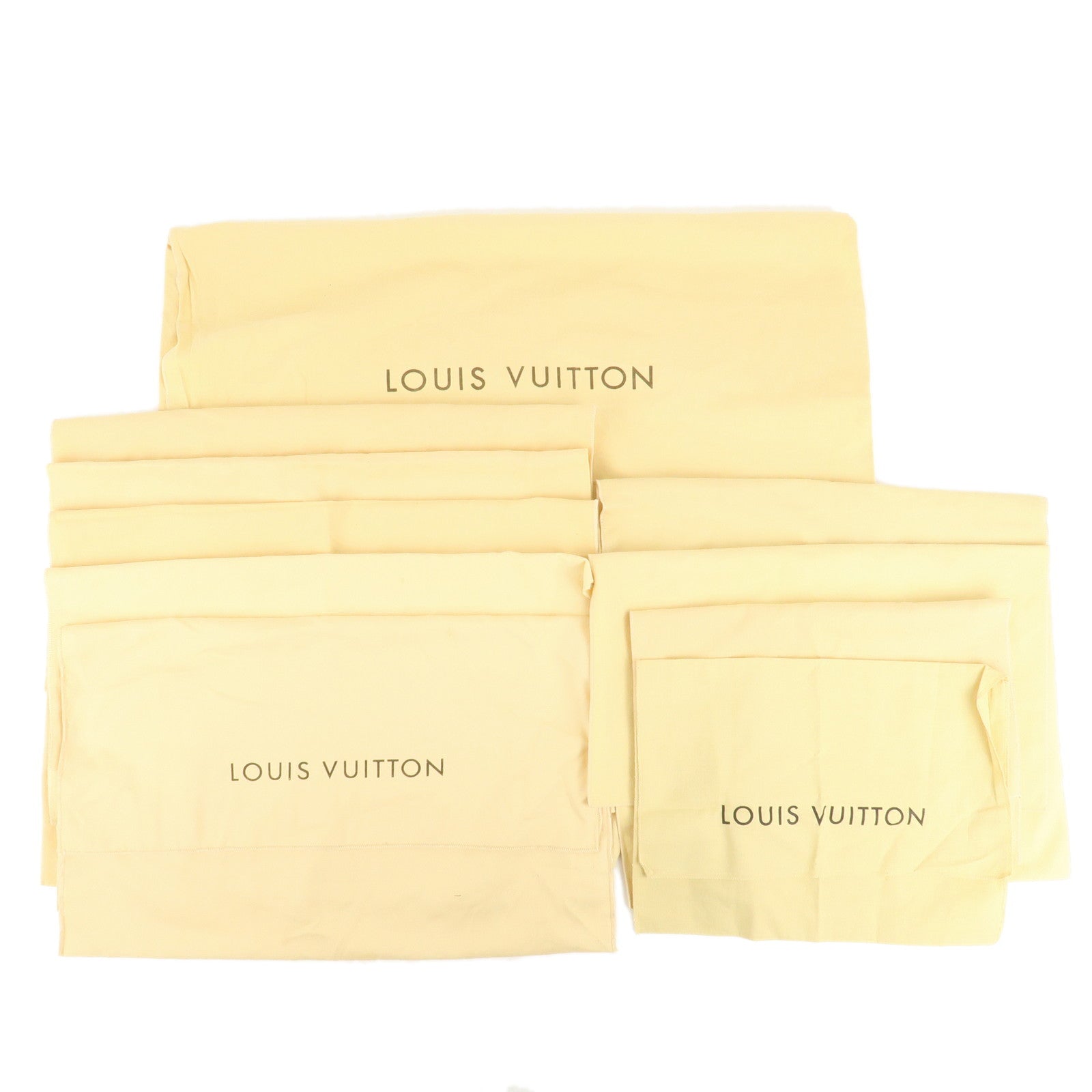 Louis-Vuitton-Set-of-10-Dust-Bag-Storage-Bag-Flap-New-Style-Beige