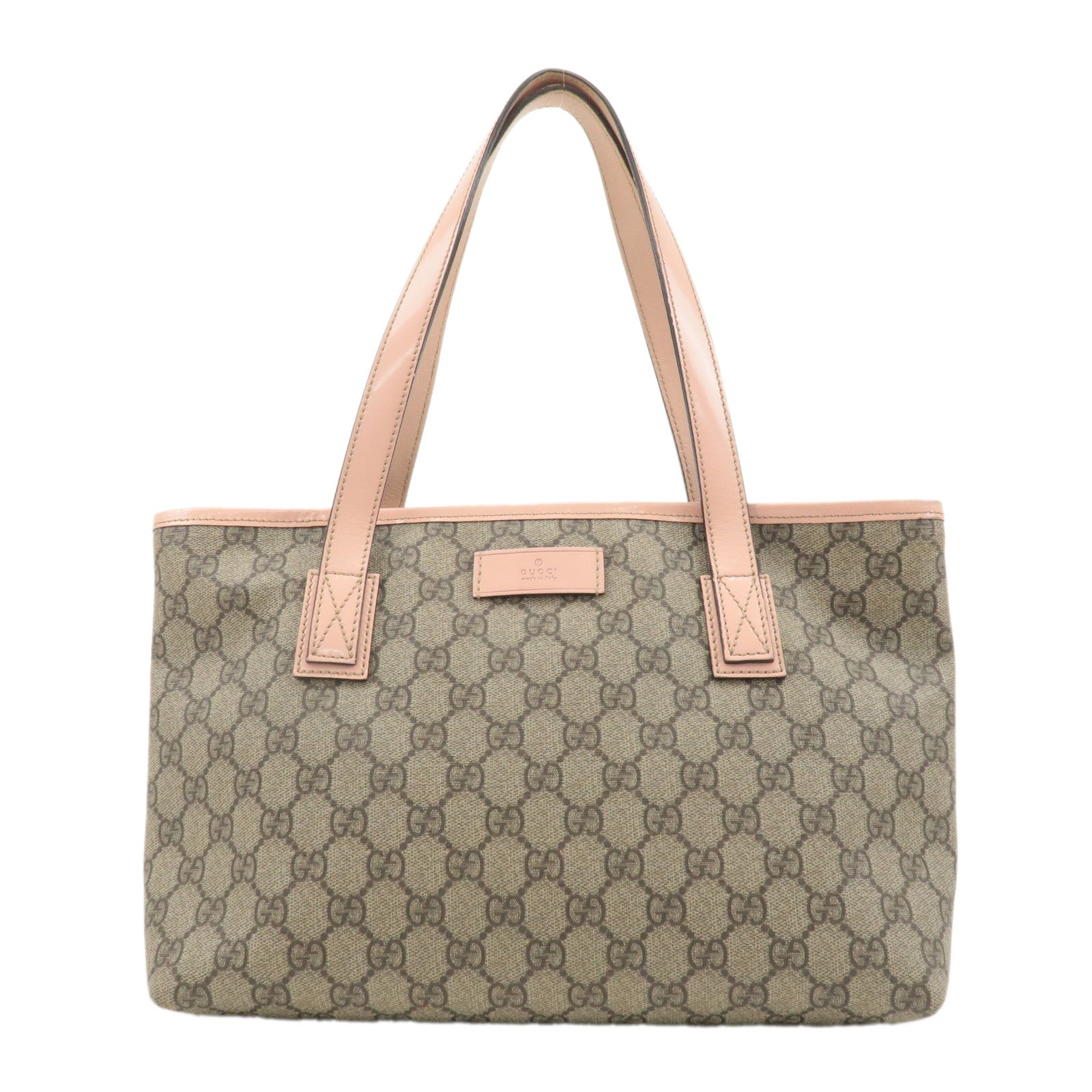 GUCCI GG Supreme Leather Tote Bag Beige Pink 21138