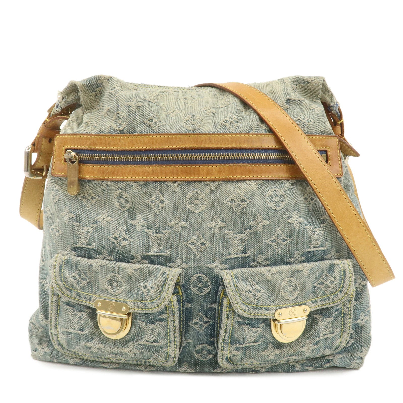 Louis Vuitton Monogram Denim Baggy GM Shoulder Bag M95048Used F/S